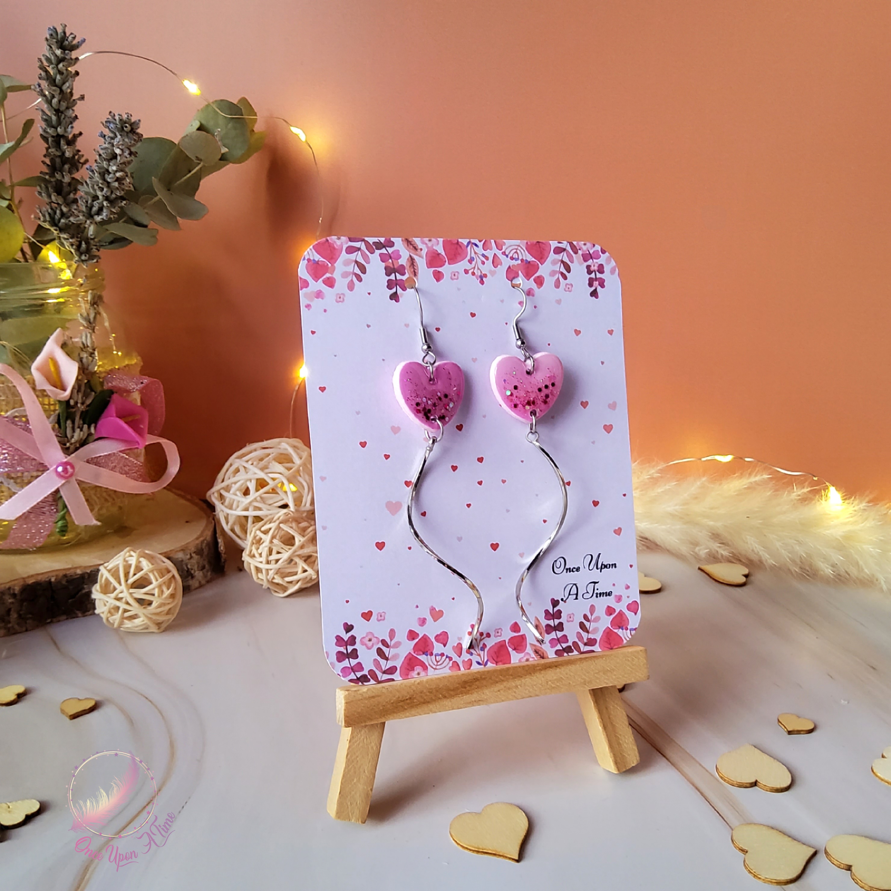 💖 Boucles d'oreilles - Éclats de passion - Rose ou mauve 💖