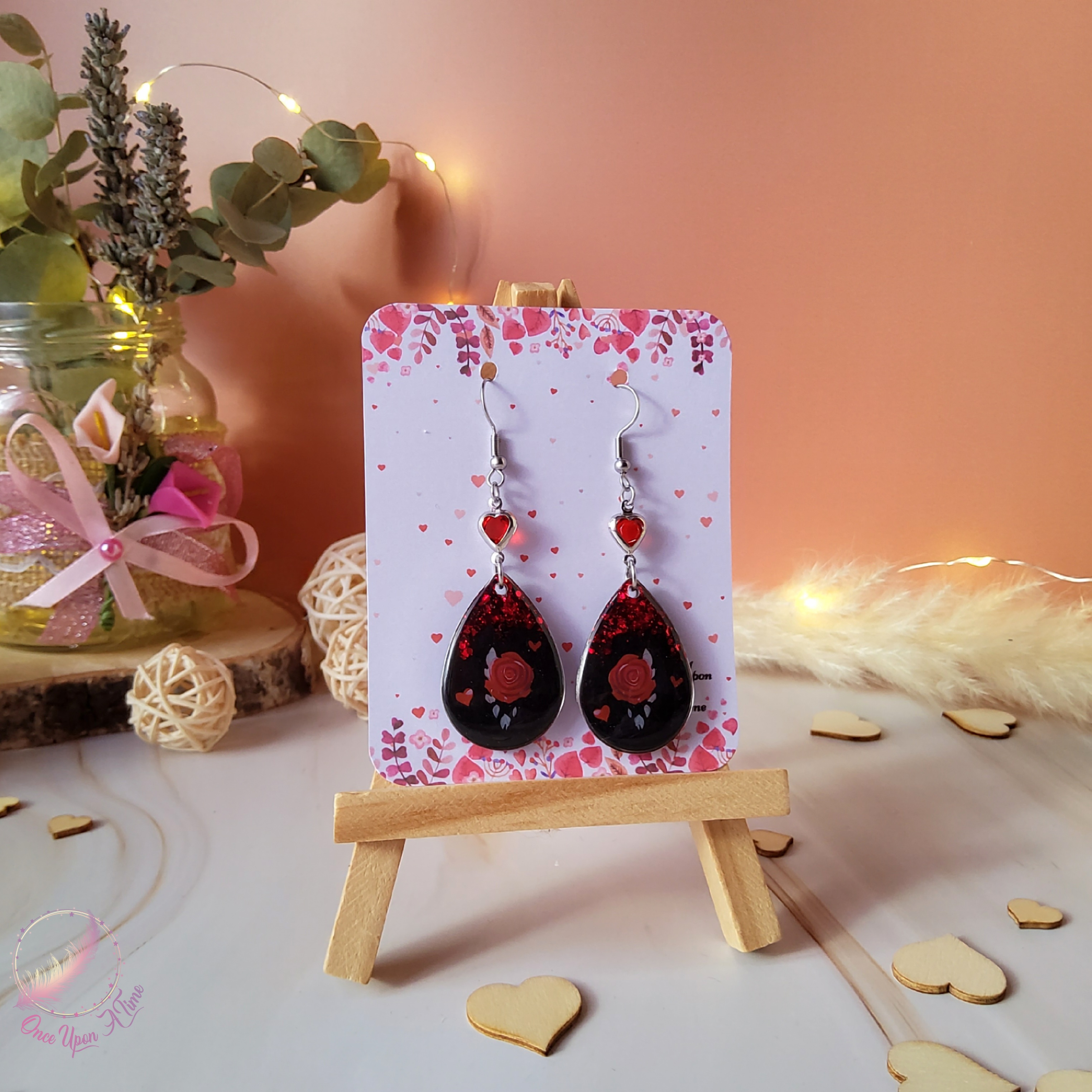 💖 Boucles d'oreilles - Éclats de passion - Les roses de la passion 💖