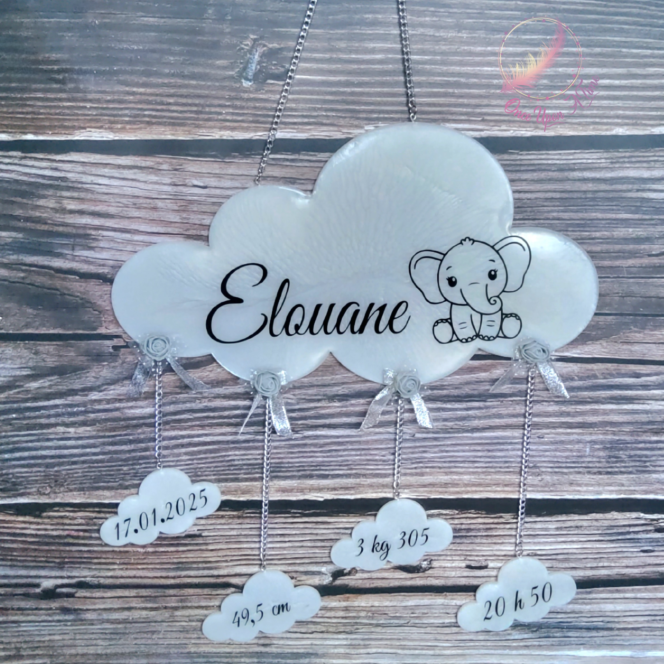 🌷 Décoration murale personnalisée - Nuage de naissance 🌺