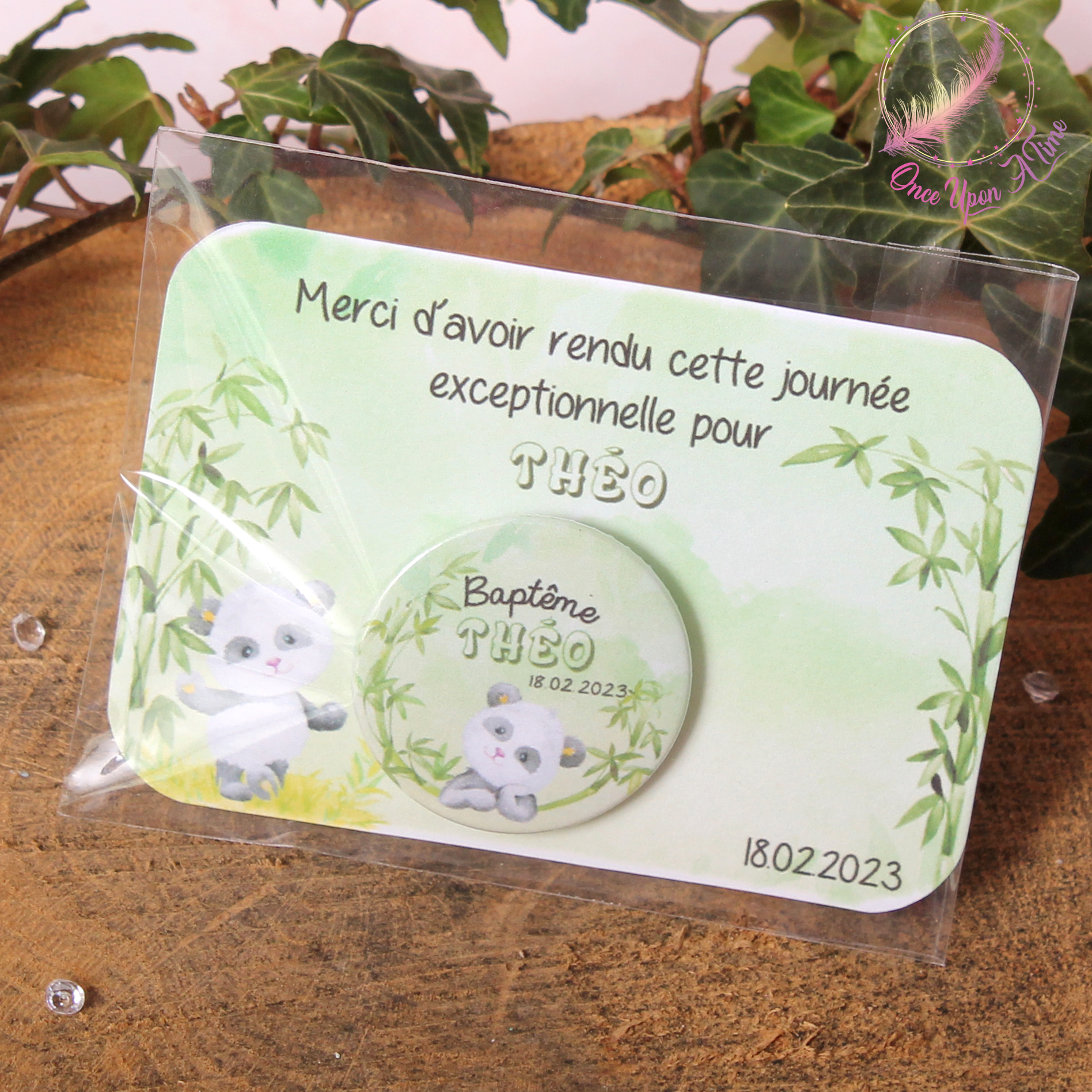 💖 Badge ou magnet - Panda - Anniversaire ou baptême 💖