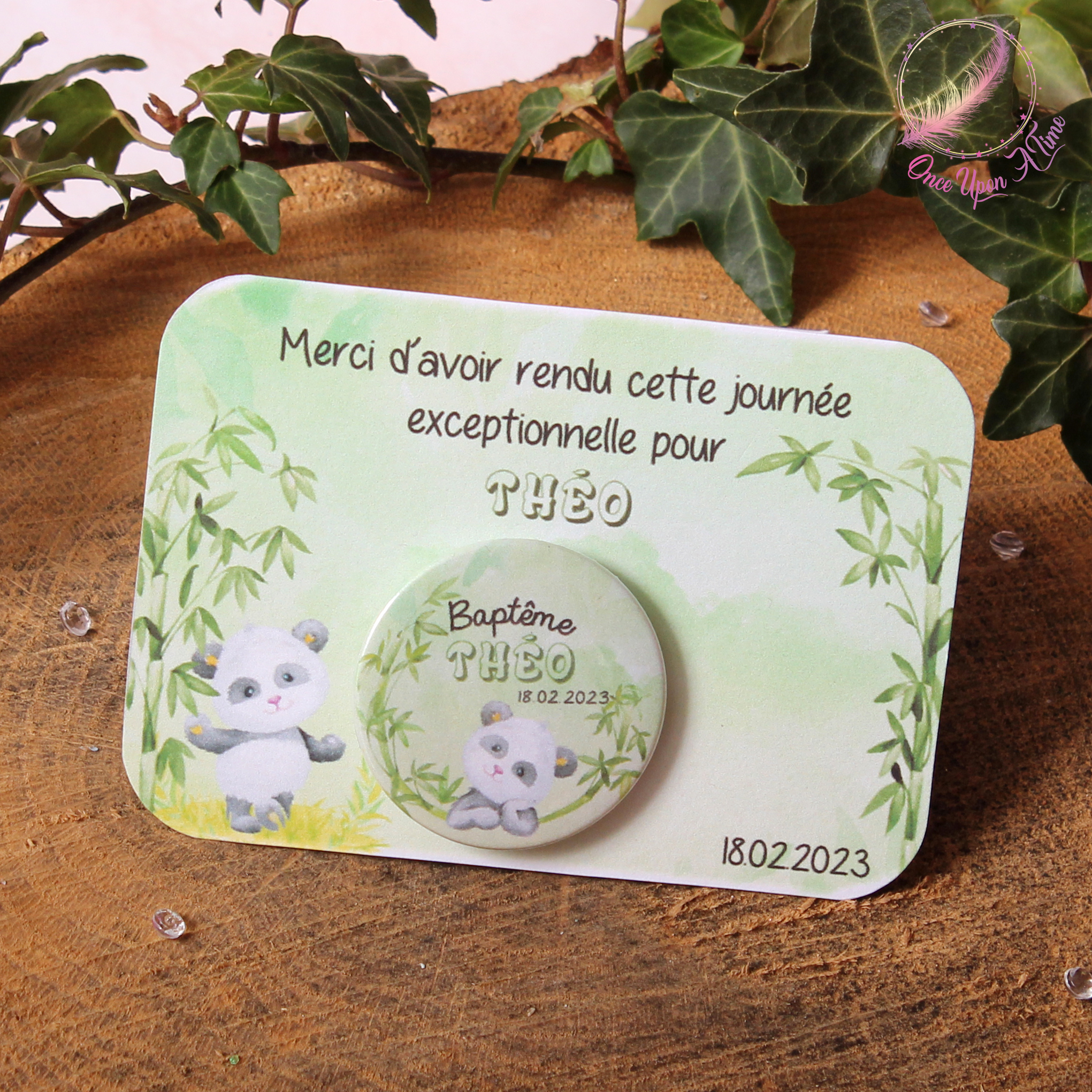 💖 Badge ou magnet - Panda - Anniversaire ou baptême 💖