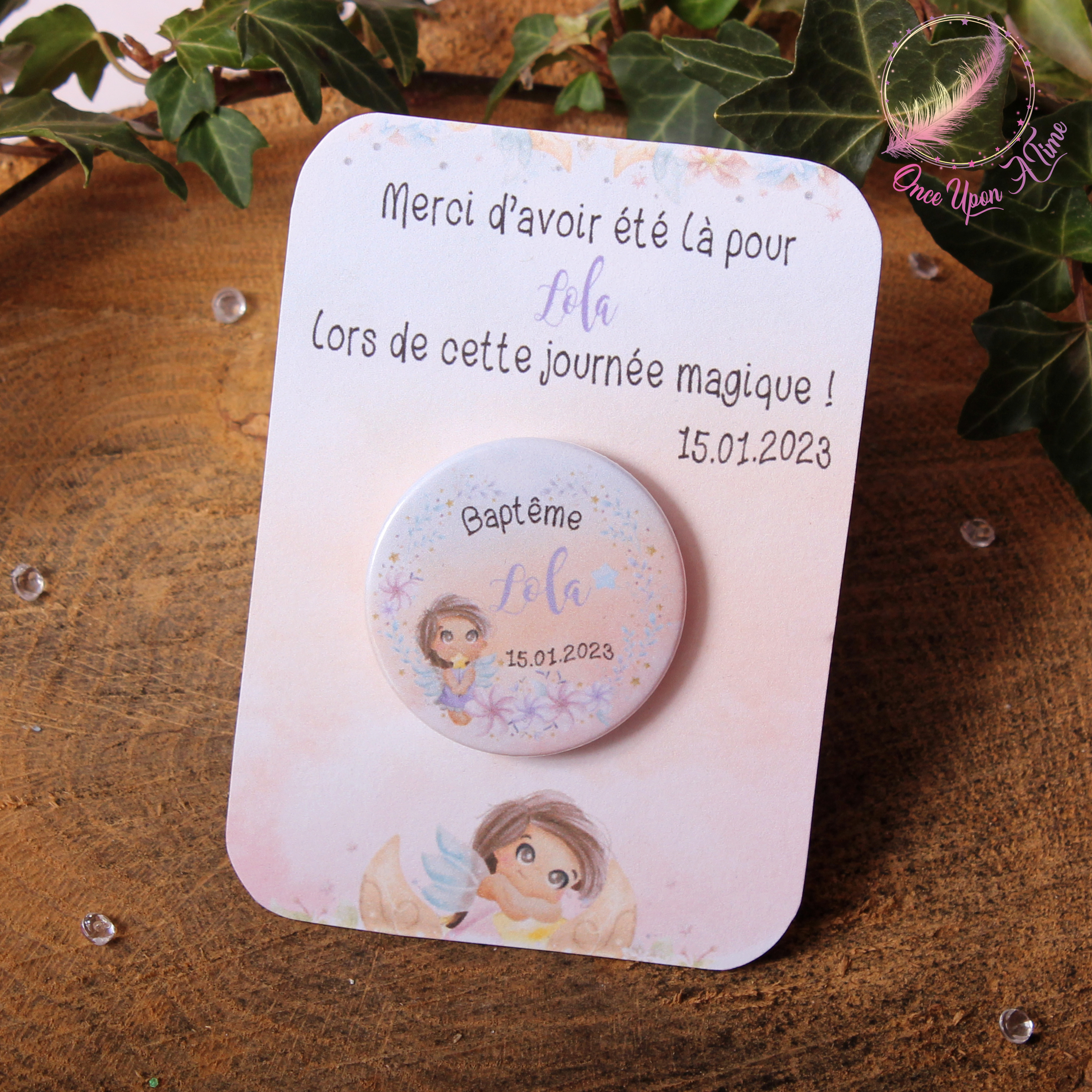 💖 Badge ou magnet - Fée - Anniversaire ou baptême 💖