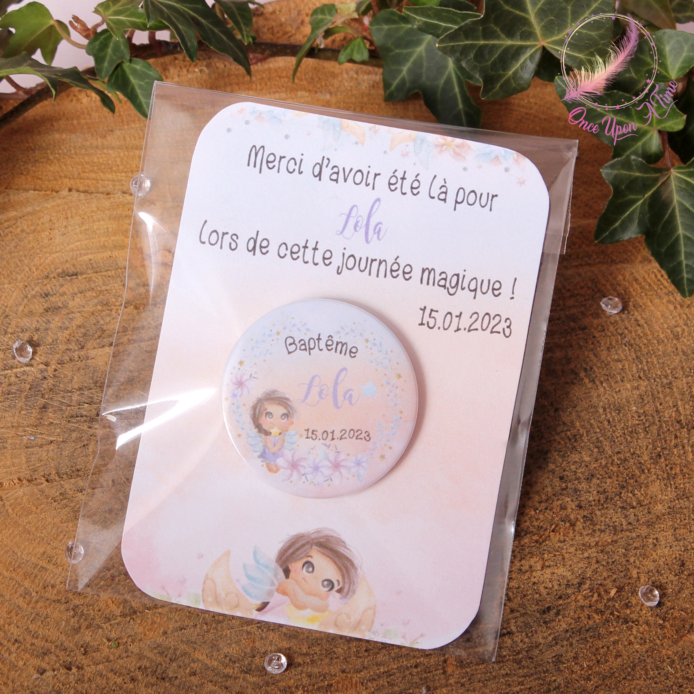 💖 Badge ou magnet - Fée - Anniversaire ou baptême 💖