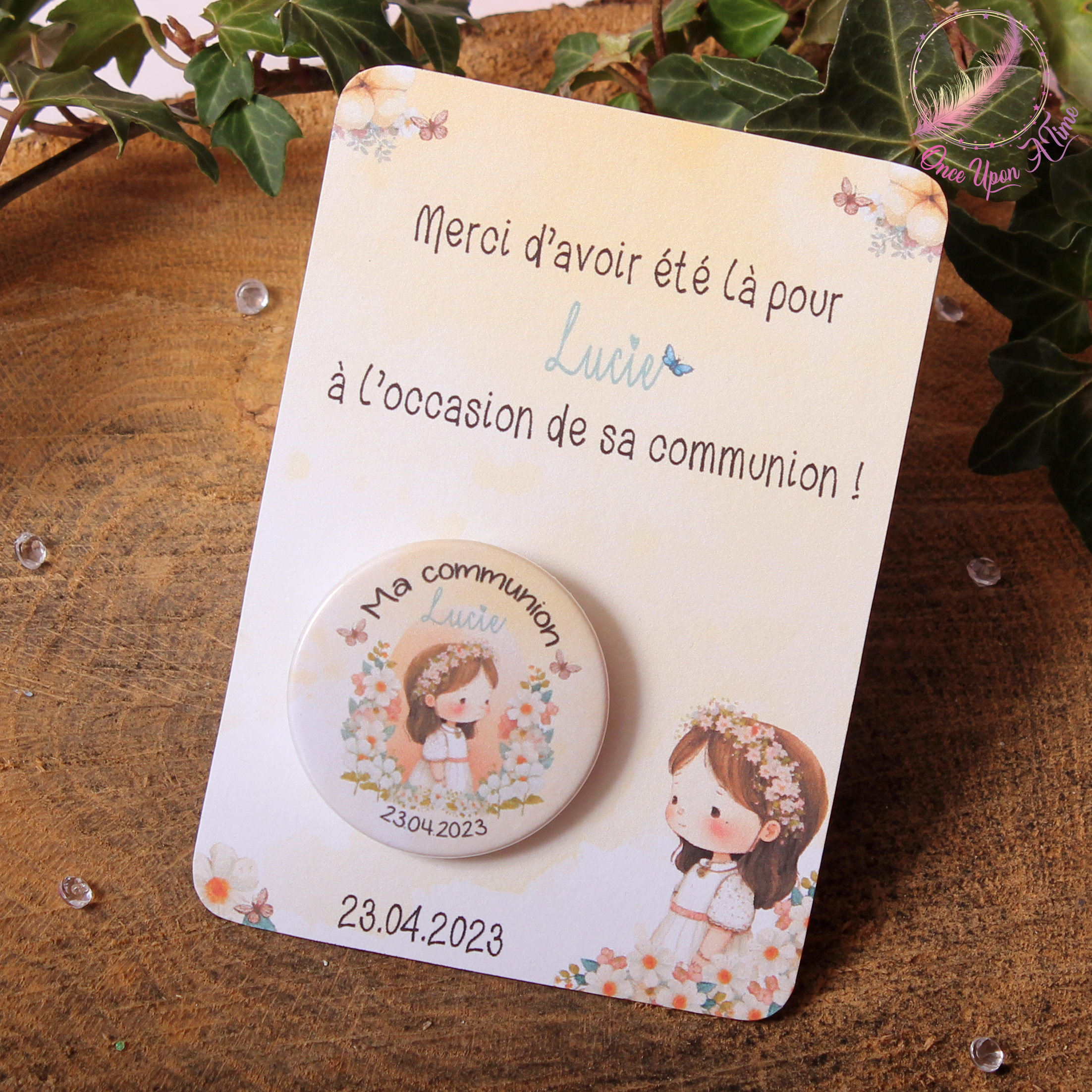 💖 Badge ou magnet - Communion ou  fête laïque 💖