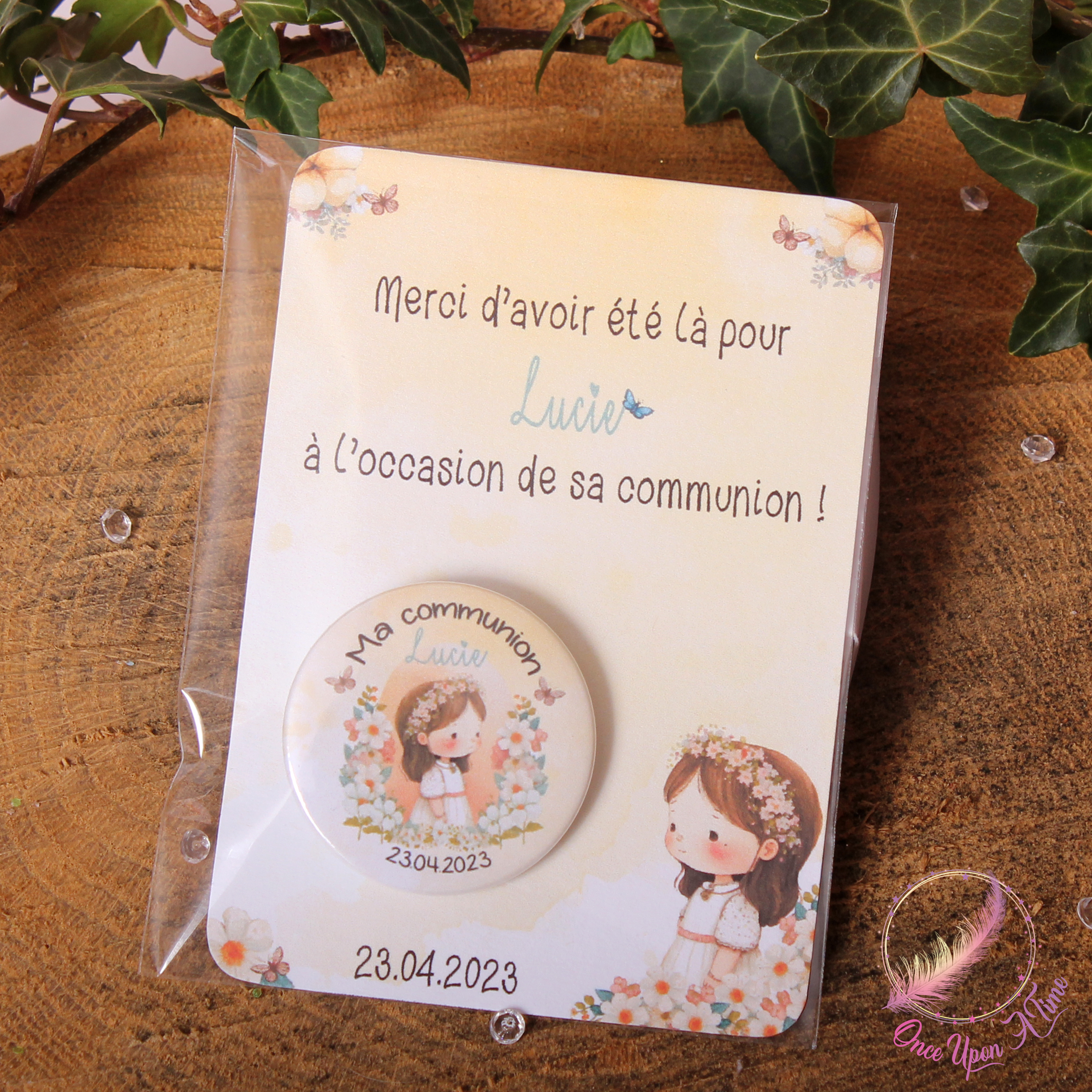 💖 Badge ou magnet - Communion ou  fête laïque 💖