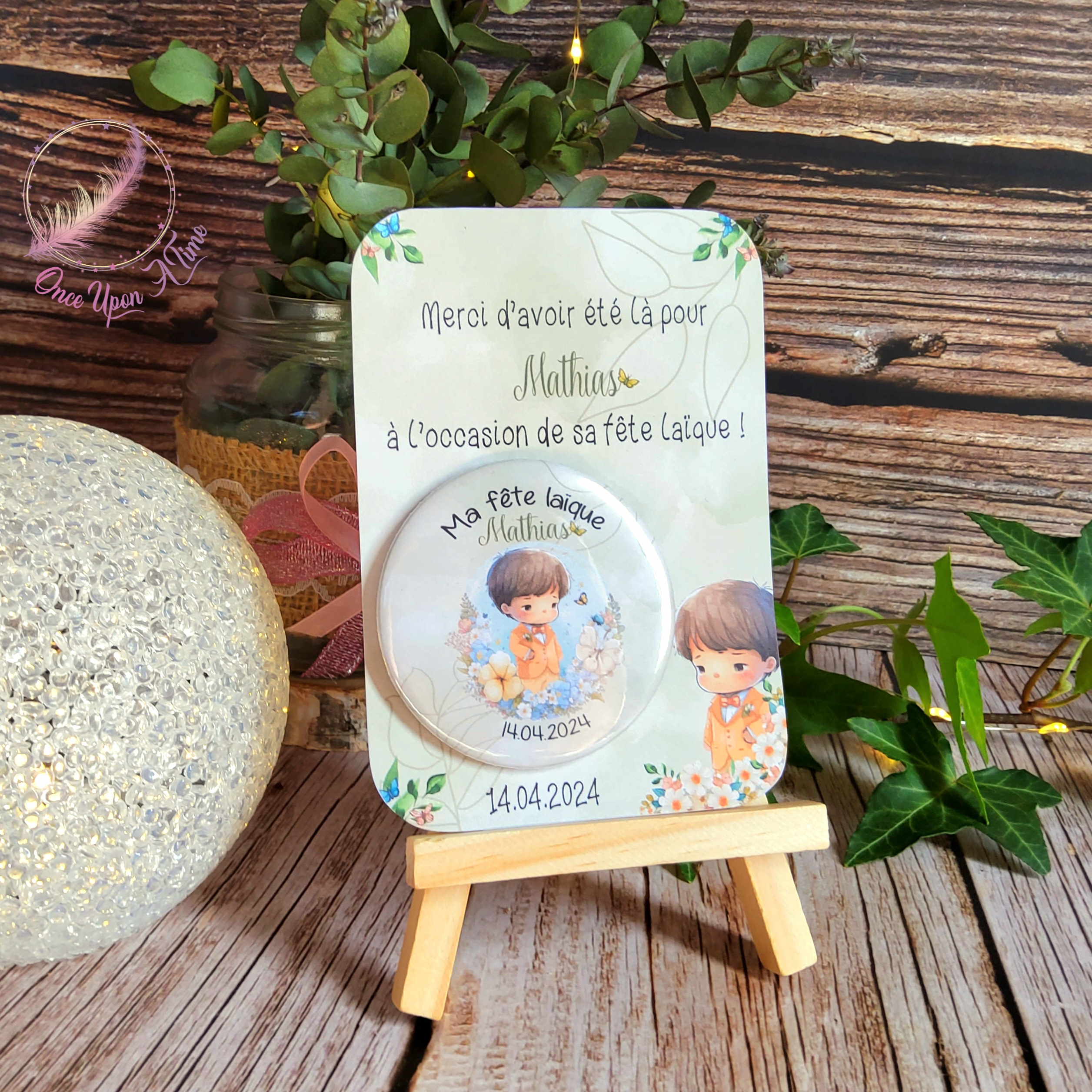 💖 Badge ou magnet - Communion ou fête laïque 💖