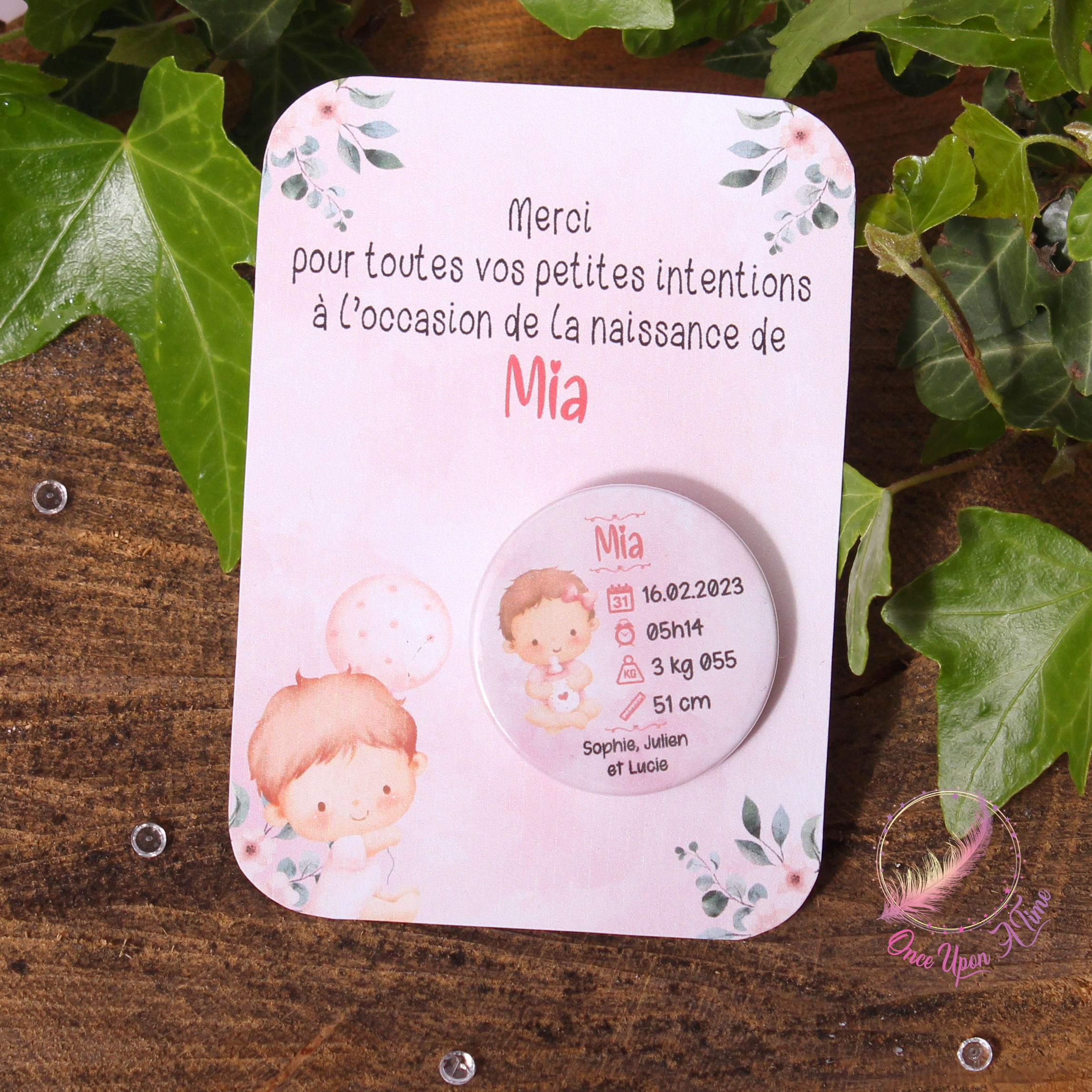 💖 Badge ou magnet - Naissance - Fille ou garçon 💖
