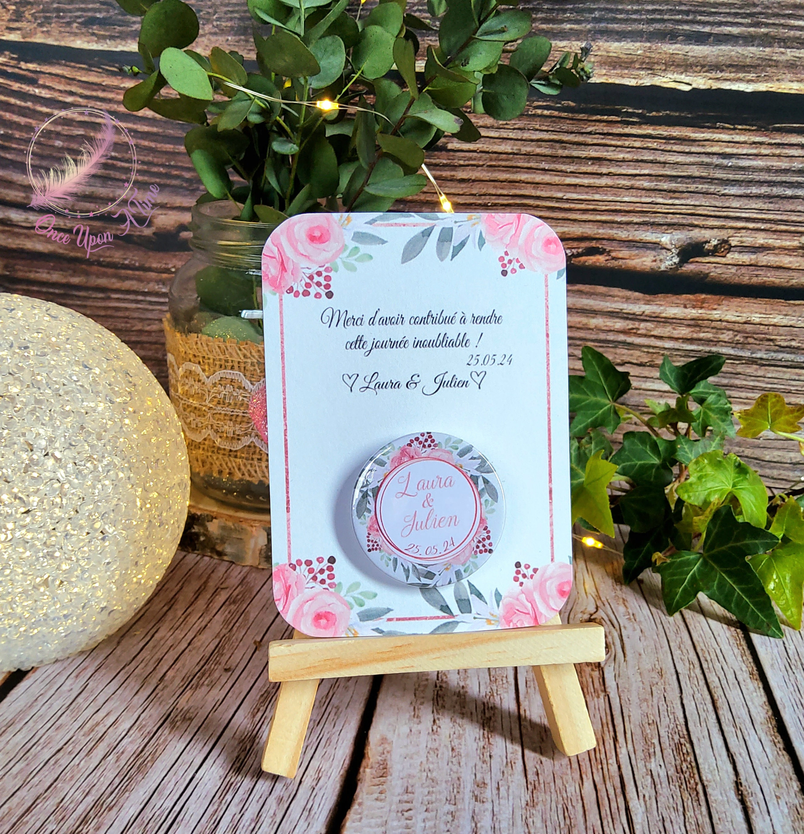 💖 Badge ou magnet - Mariage 💖