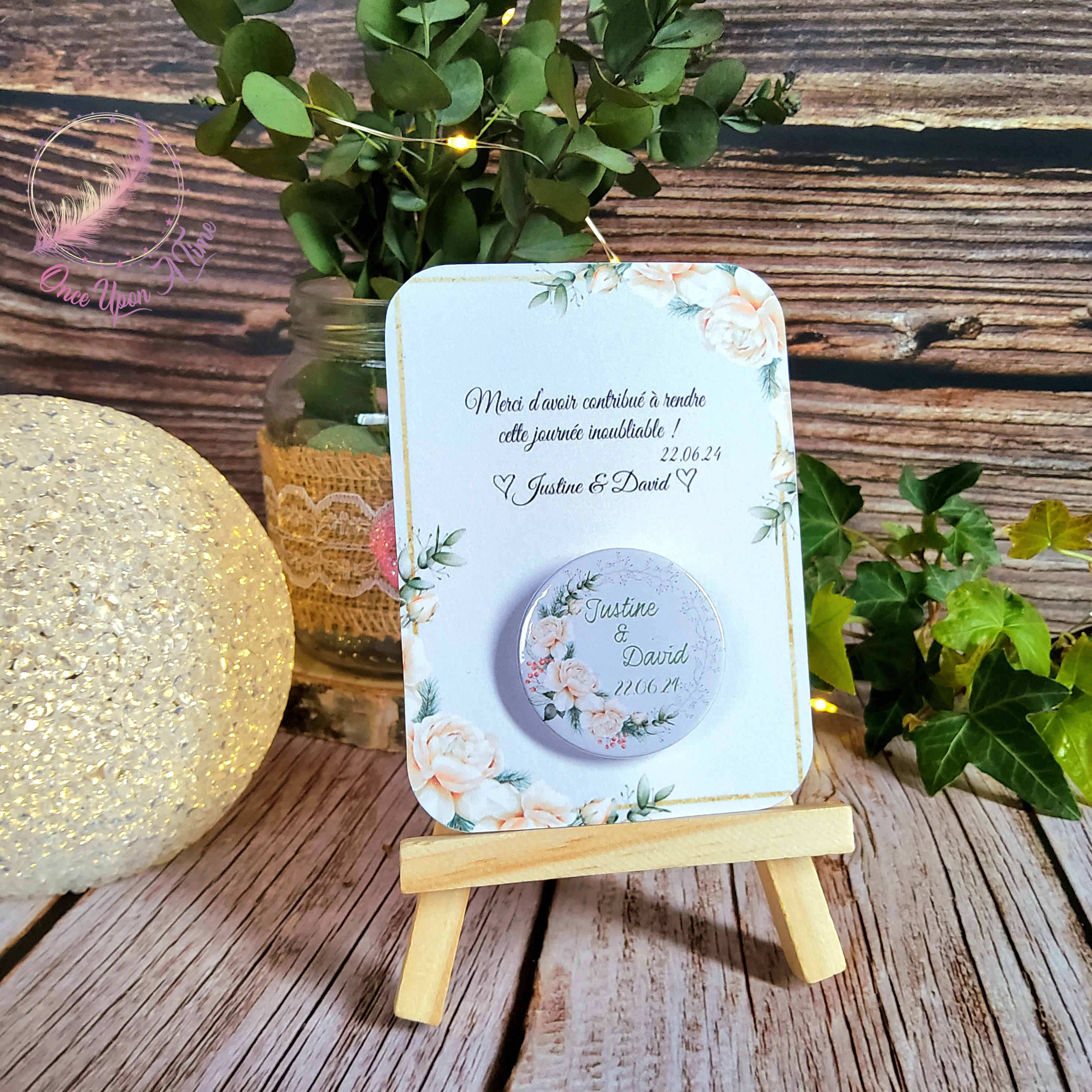 💖 Badge ou magnet - Mariage 💖