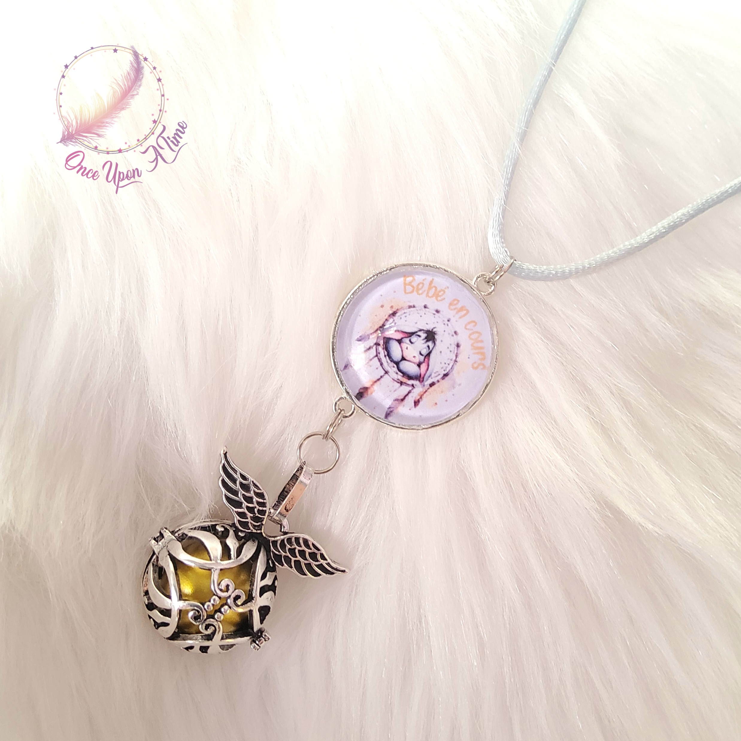 🤰Collier Bola de grossesse - Bourriquet - " Bébé en cours" - Collection Attrape-rêves ✨