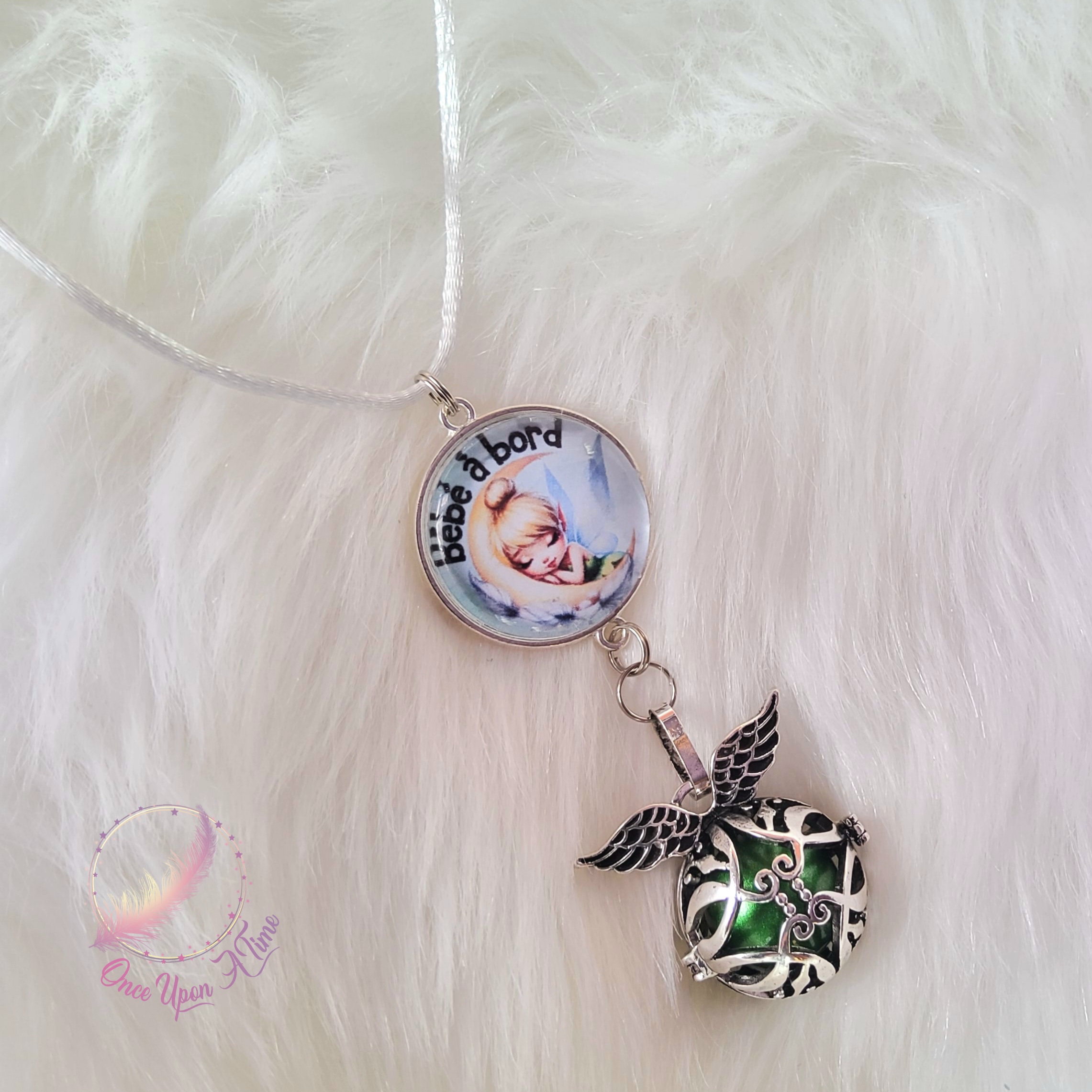 🤰Collier Bola de grossesse - Fée Clochette - " Bébé à bord" ✨