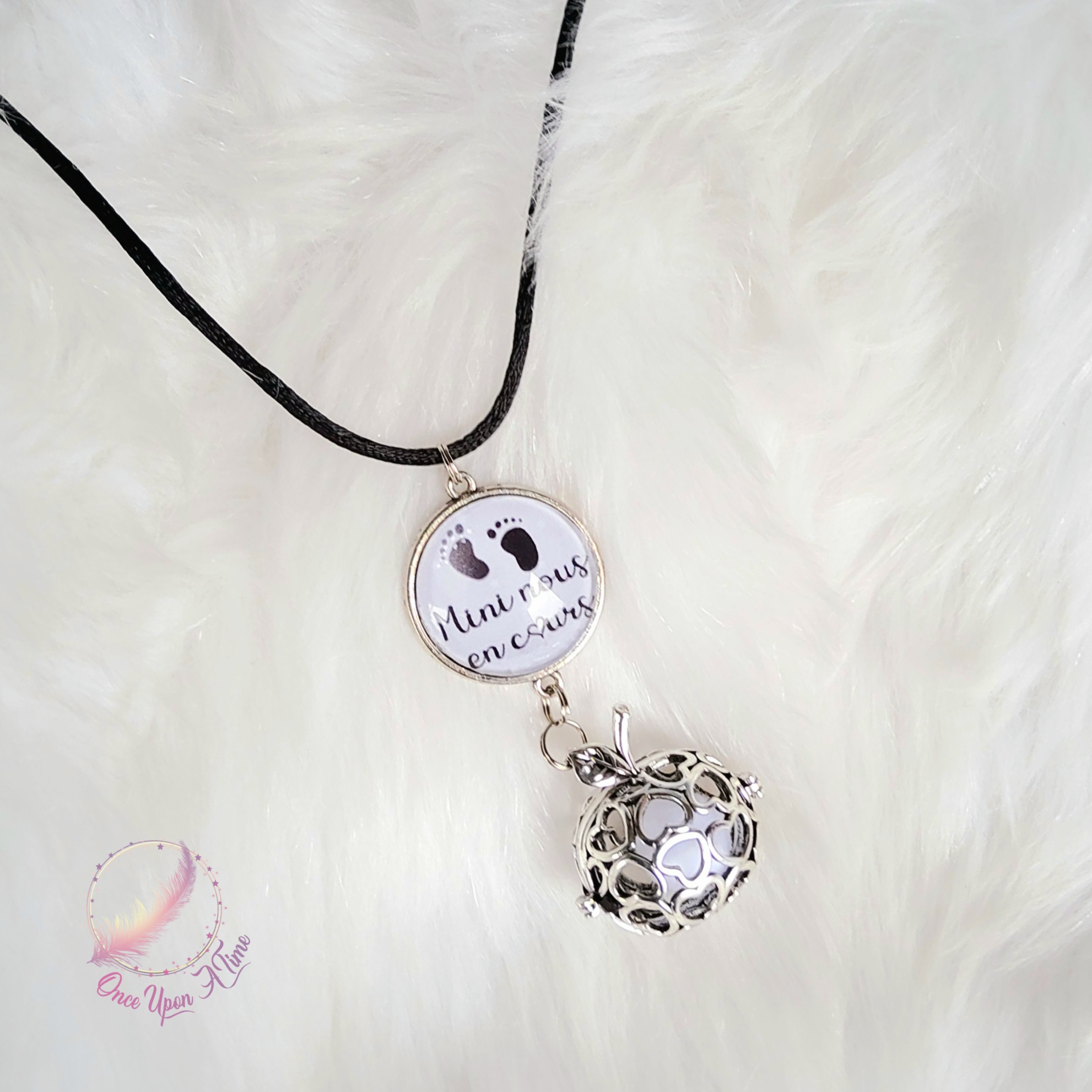 🤰Collier Bola de grossesse " Mini nous en cours " ✨
