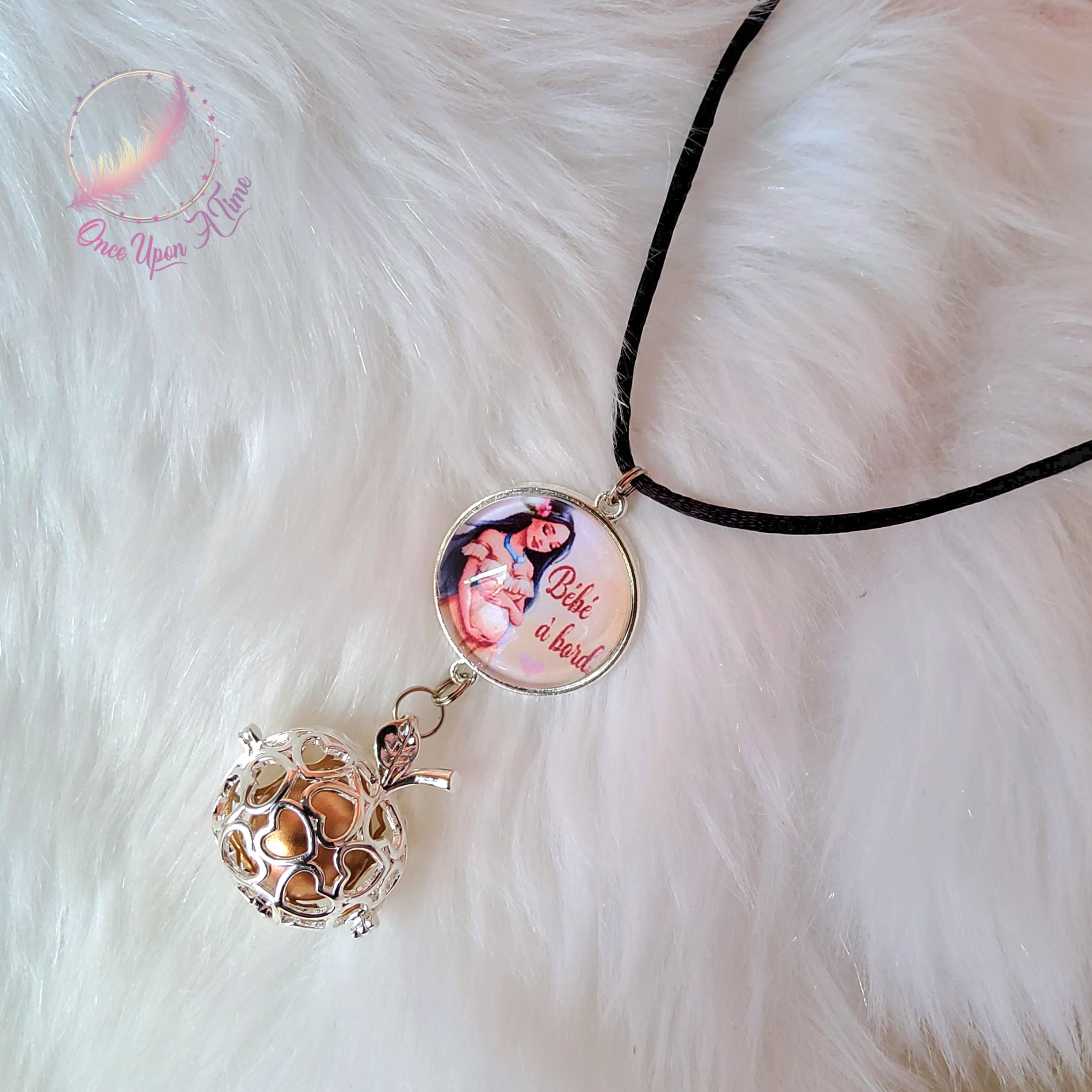 🤰Collier Bola de grossesse - Pocahontas - " Bébé à bord" ✨