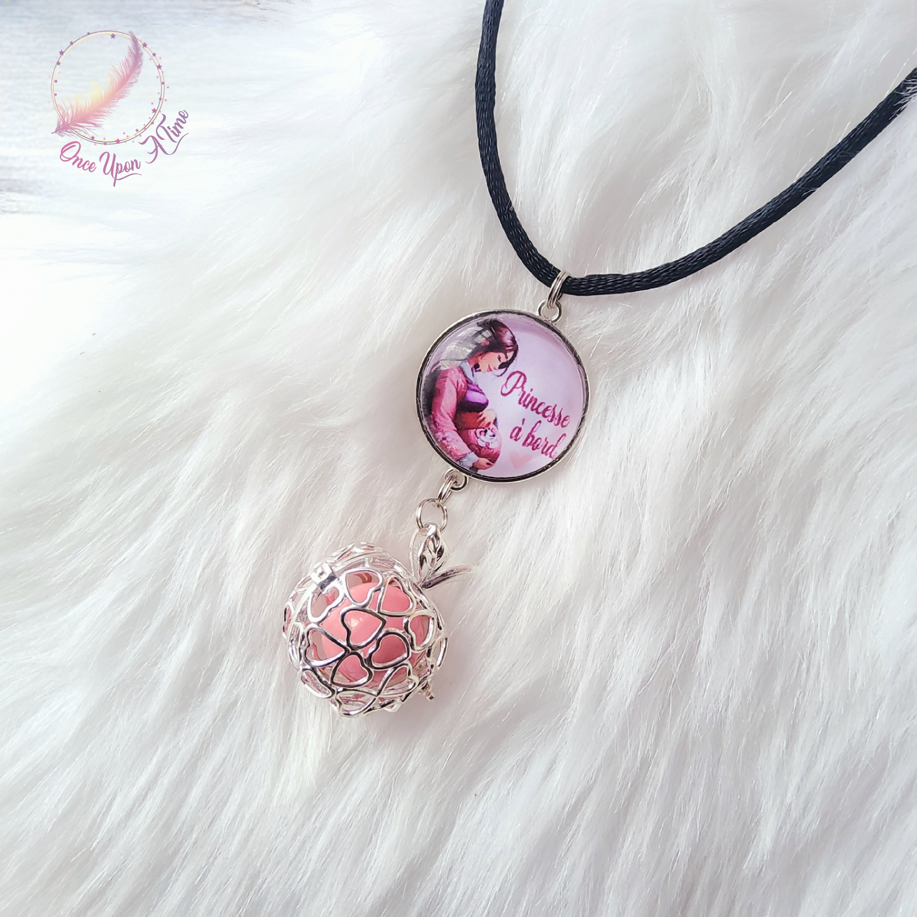 🤰Collier Bola de grossesse - Mulan - "Princesse à bord" ✨