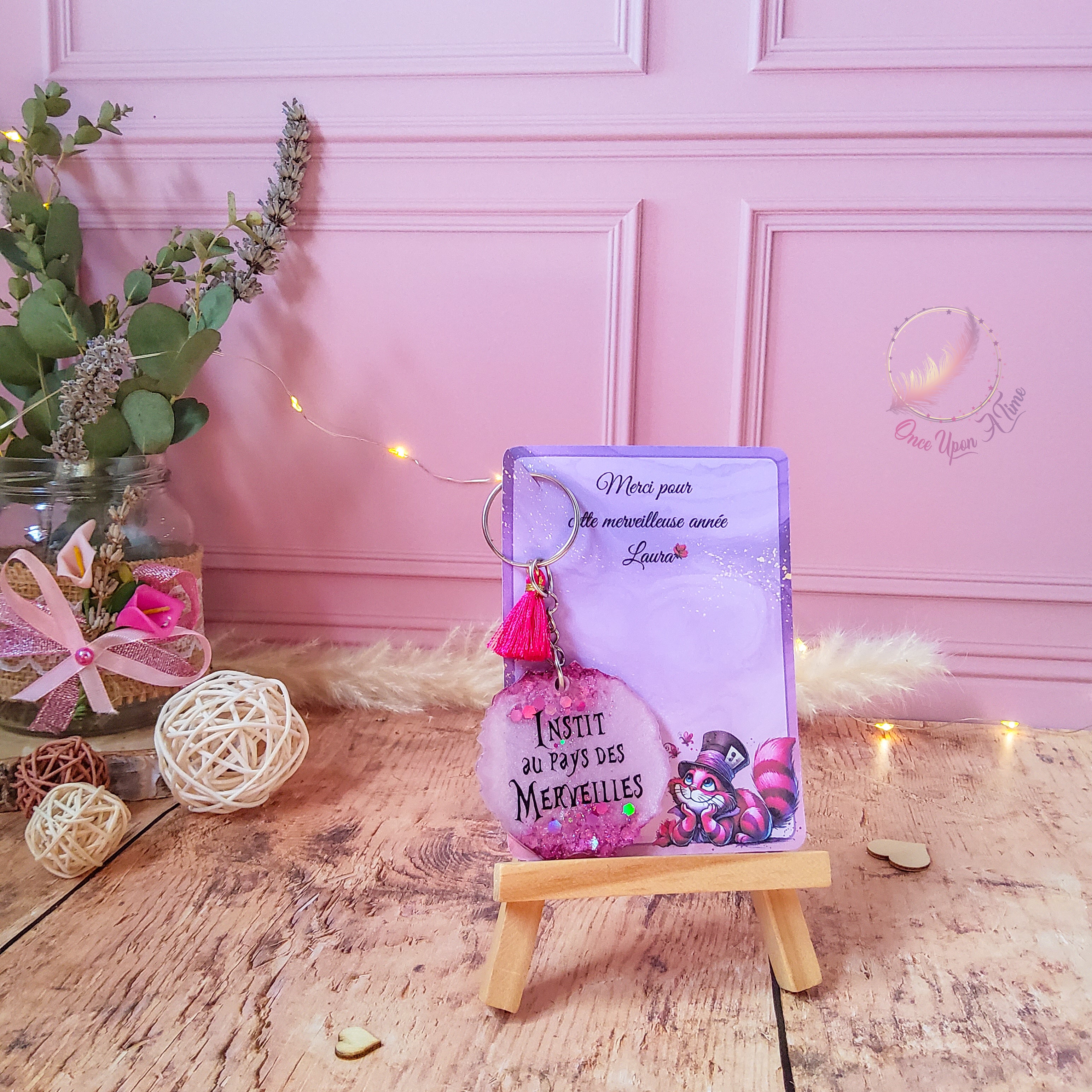 🎁🔑 Porte-clés et petite carte de remerciement - Instituteur, institutrice, maître, maîtresse, puéricultrice... - Plusieurs messages 🔑🎁