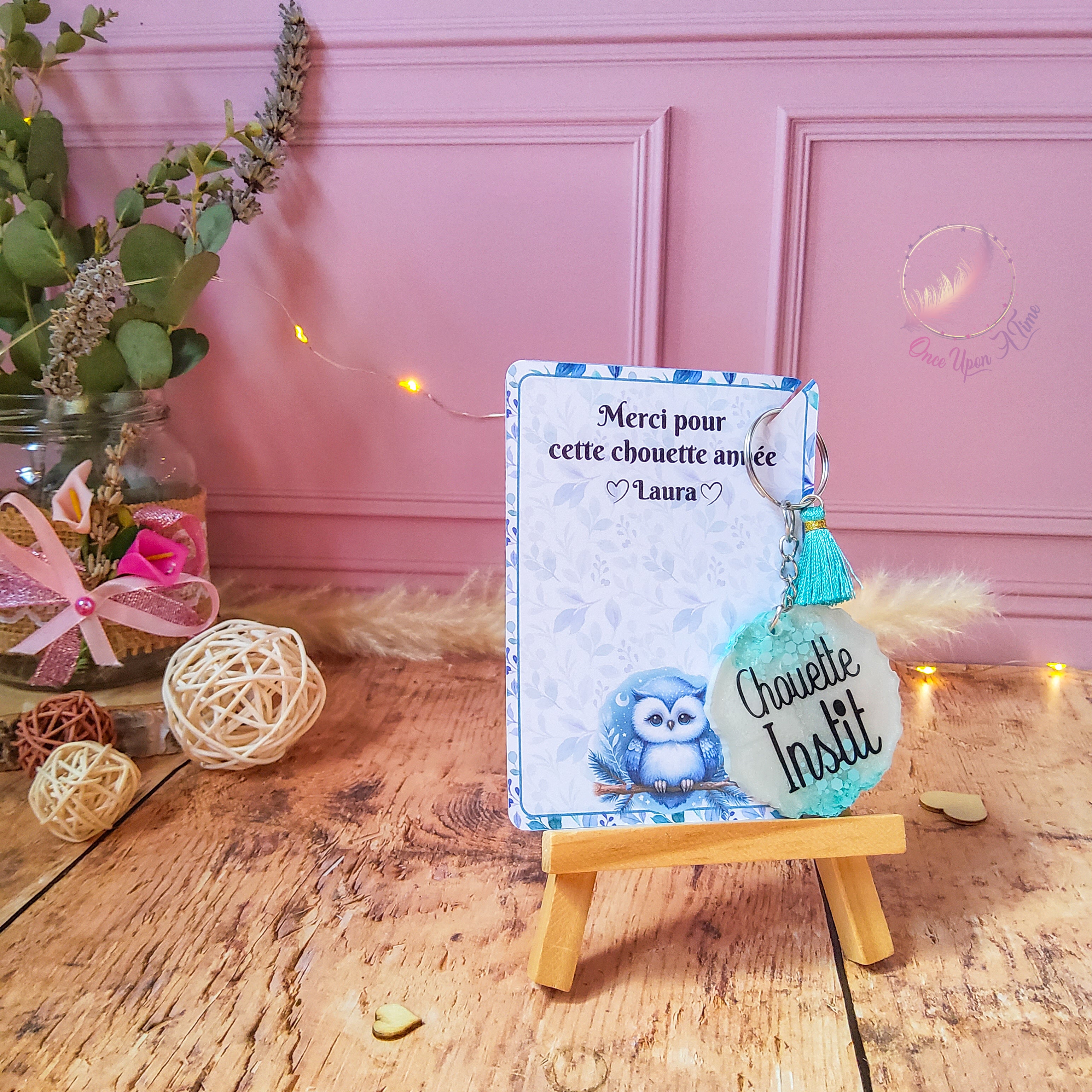 🎁🔑 Porte-clés et petite carte de remerciement - Instituteur, institutrice, maître, maîtresse, puéricultrice... - Plusieurs messages 🔑🎁