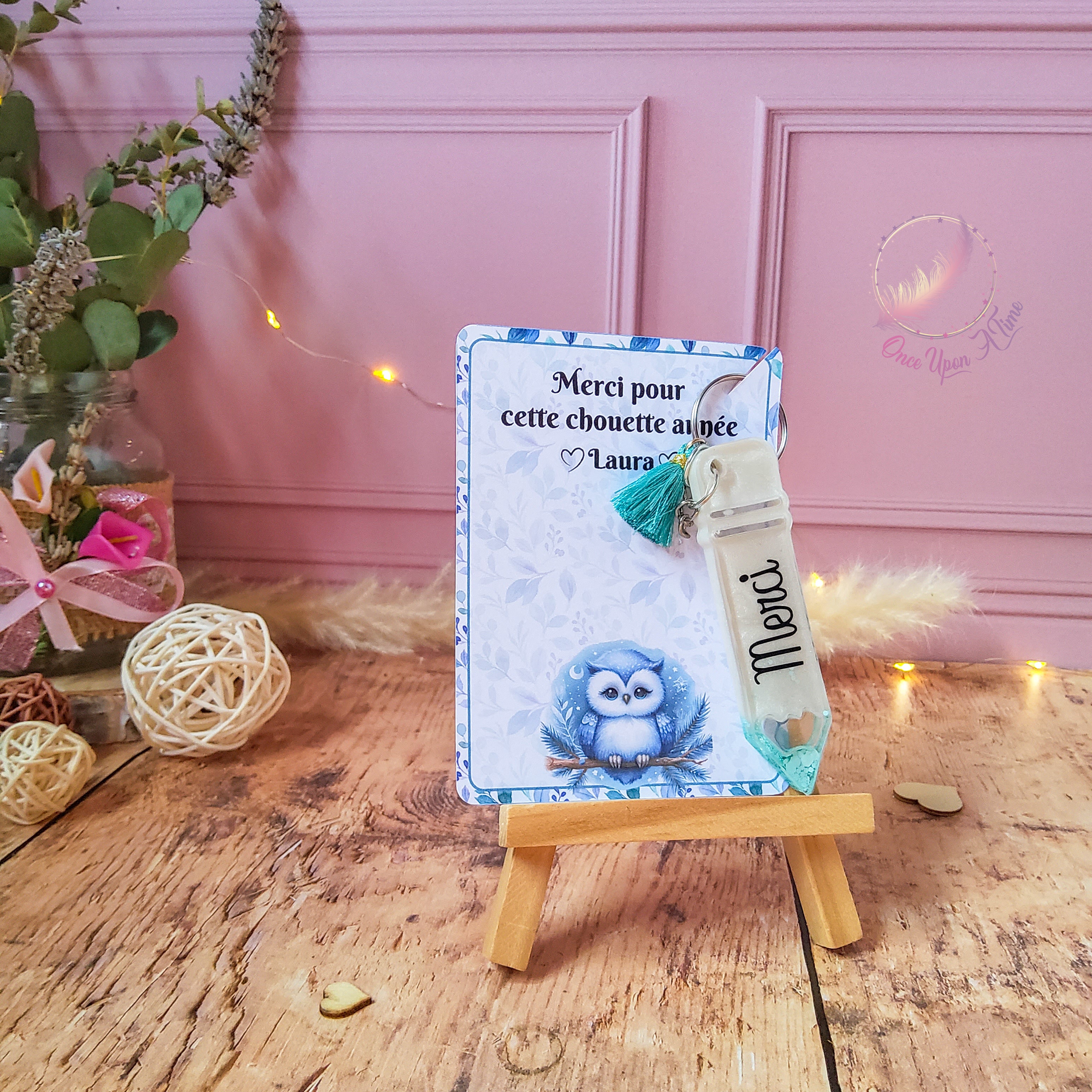 🎁🔑 Porte-clés et petite carte de remerciement - Merci - Plusieurs couleurs 🔑🎁