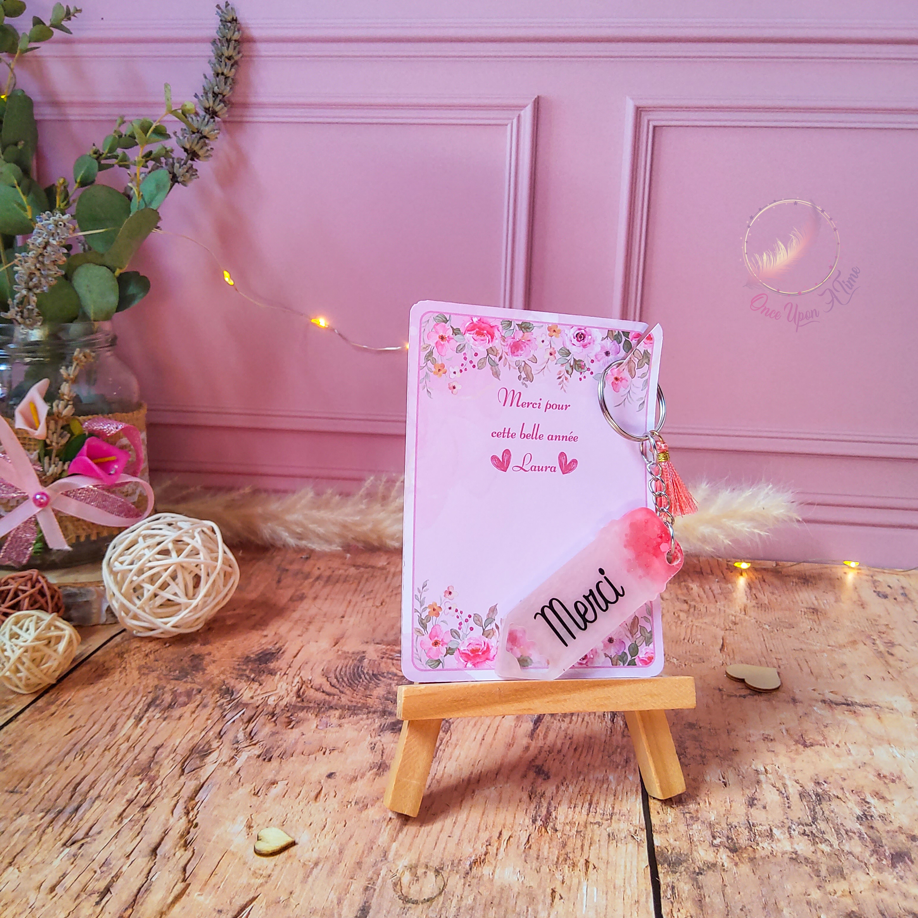 🎁🔑 Porte-clés et petite carte de remerciement - Merci - Plusieurs couleurs 🔑🎁