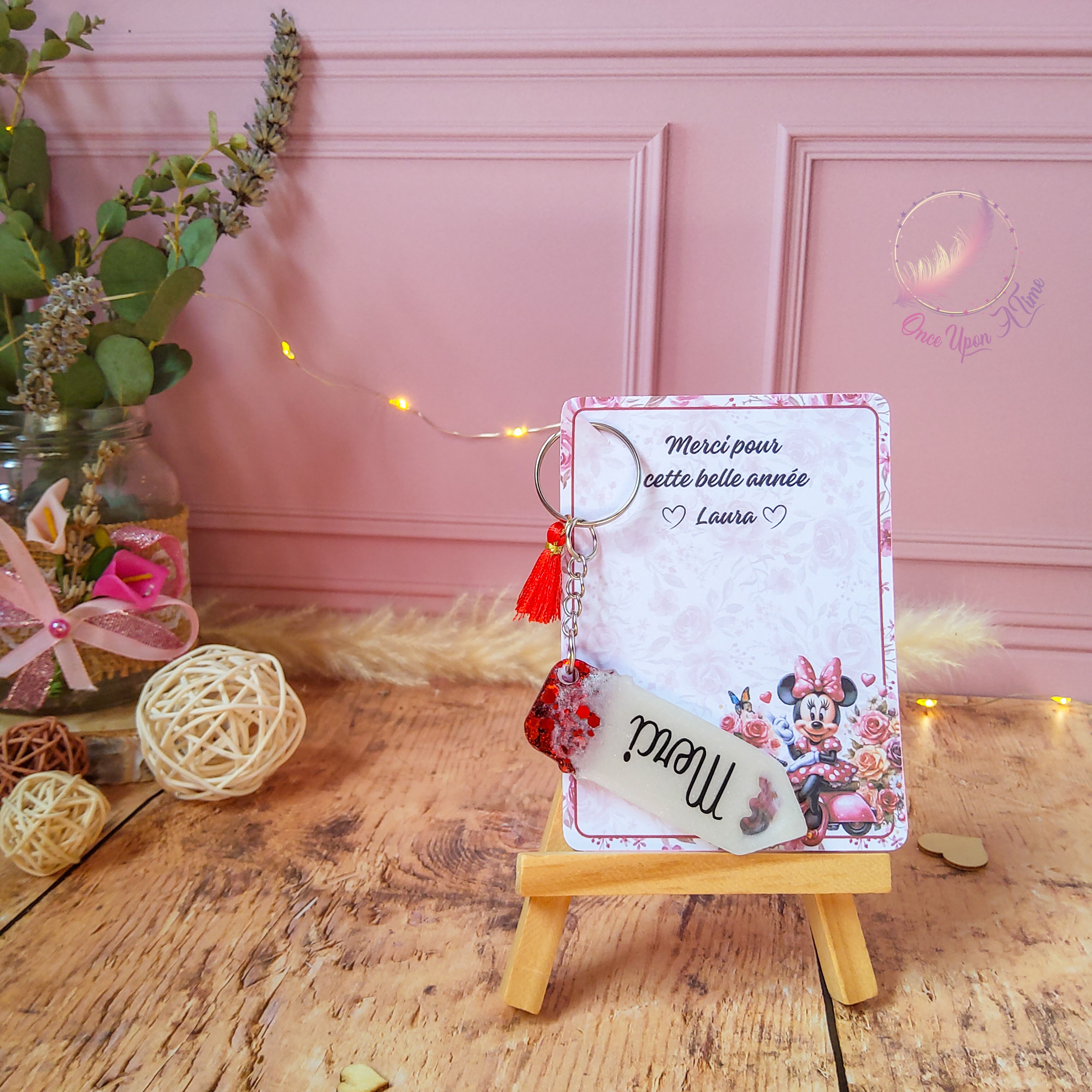 🎁🔑 Porte-clés et petite carte de remerciement - Merci - Plusieurs couleurs 🔑🎁