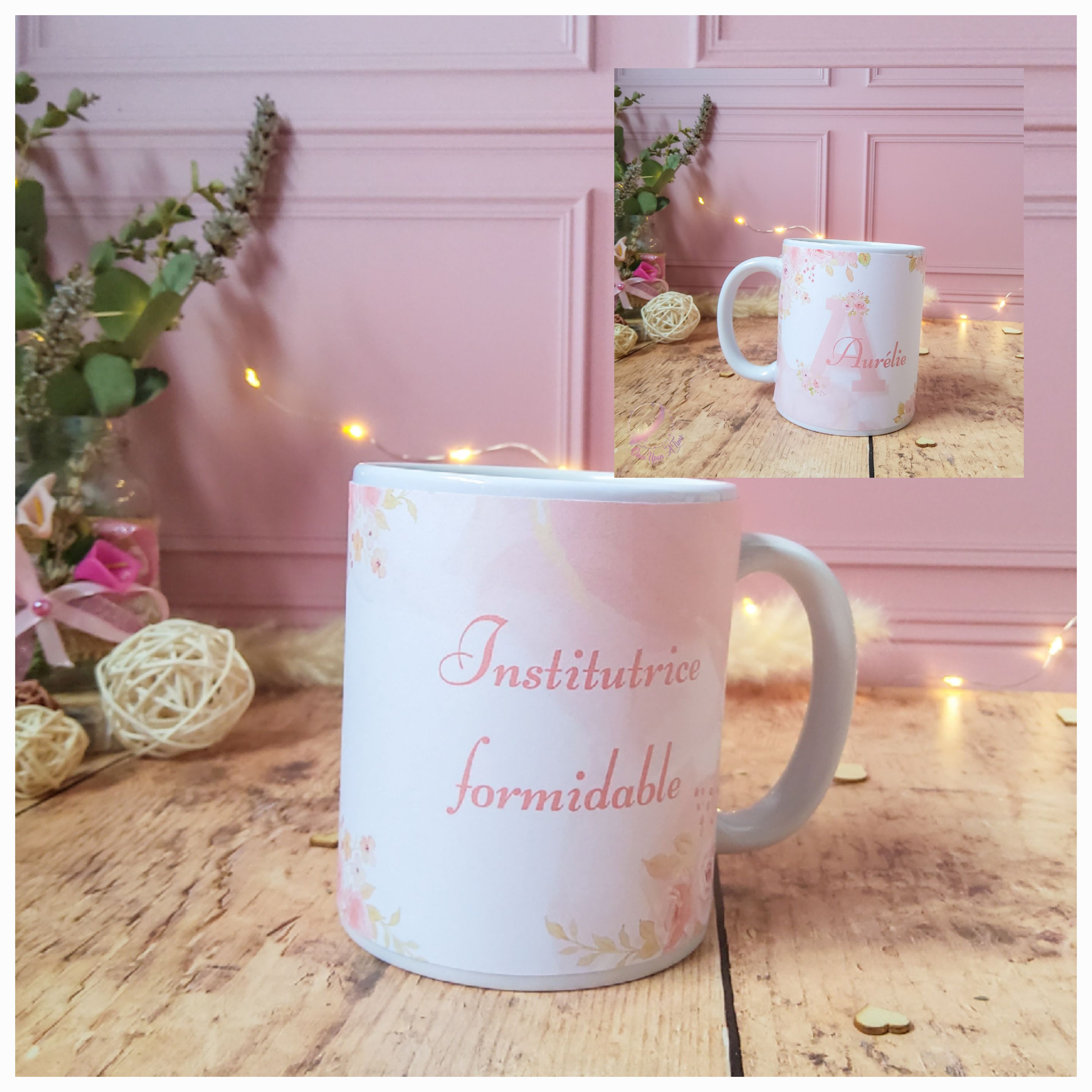 🍵 Tasse / mug personnalisé(e) - Instit / Maîtresse / Puéricultrice formidable - Personnalisée avec le prénom 🍵