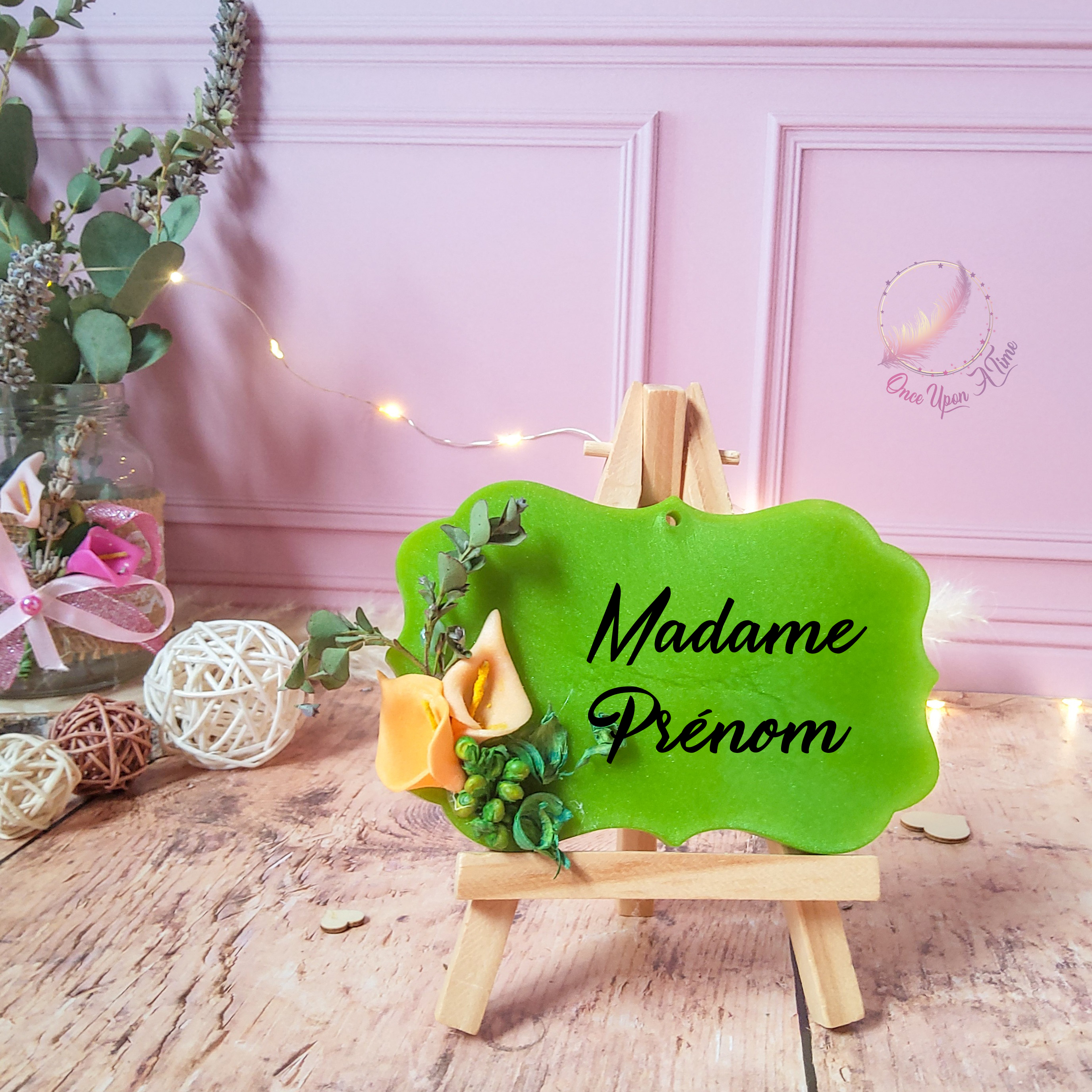 🌷 Petite plaque à suspendre - Institutrice, instituteur, maîtresse, maître - Personnalisée 🌷