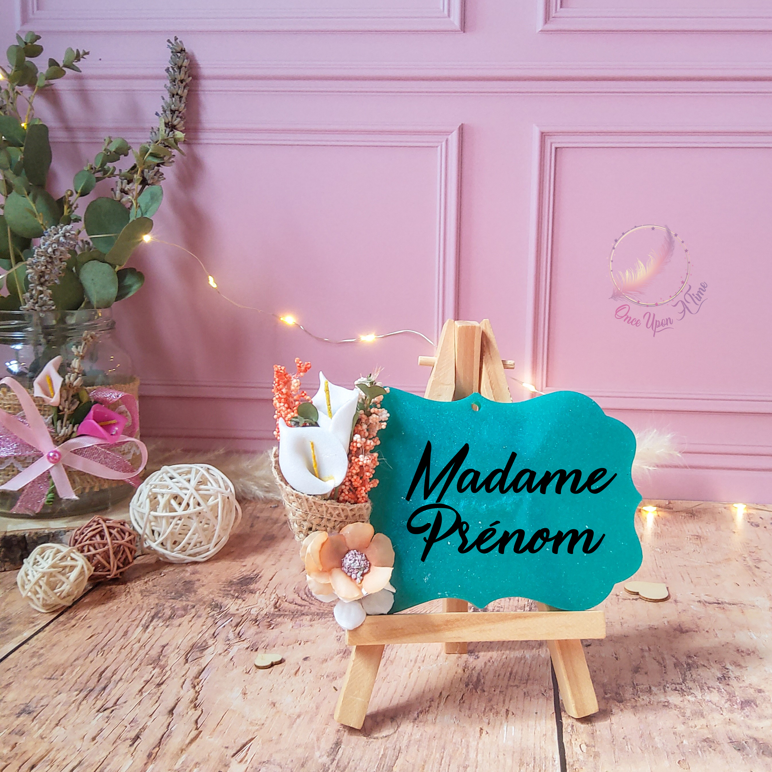 🌷 Petite plaque à suspendre - Institutrice, instituteur, maîtresse, maître - Personnalisée 🌷