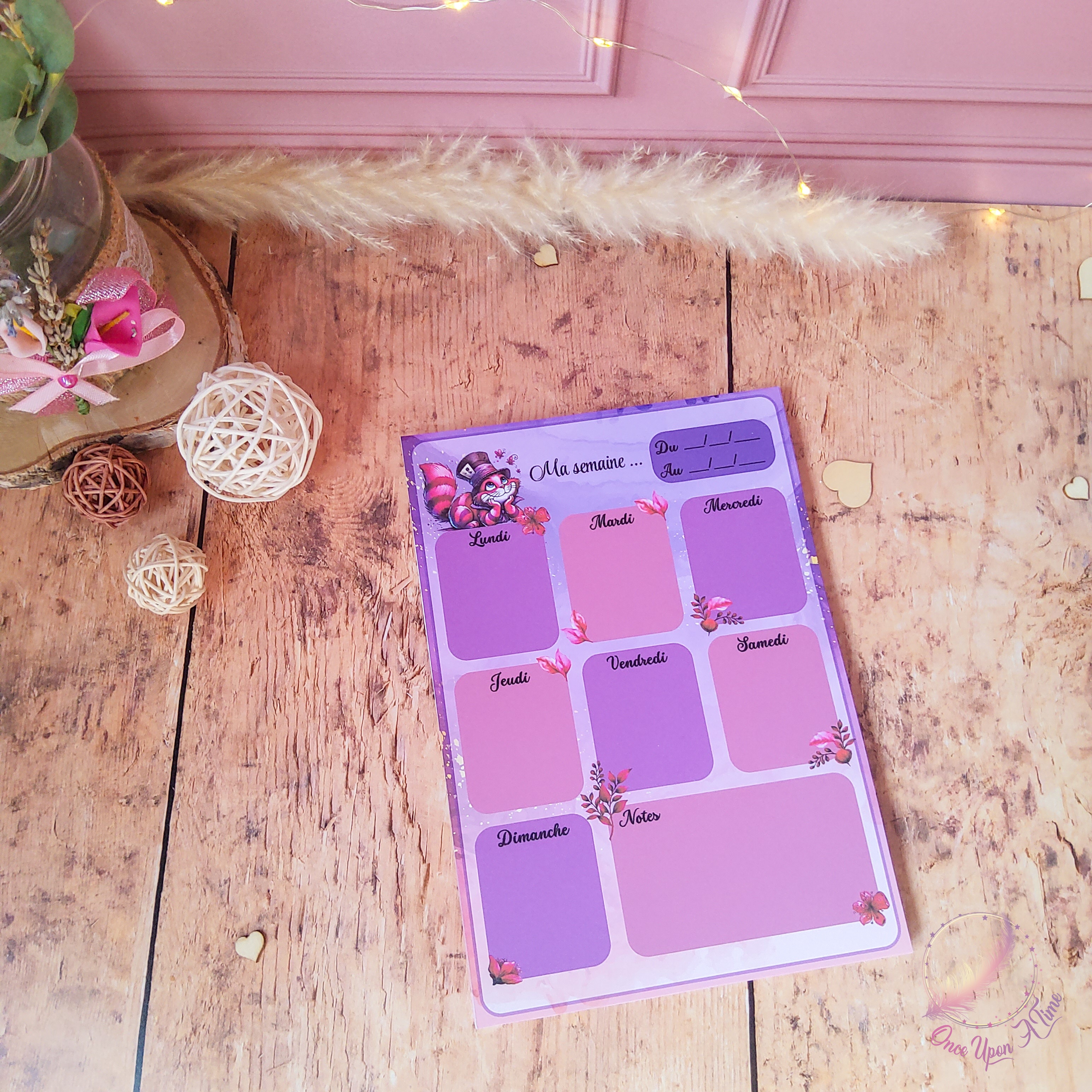 🎁🎀 Coffret cadeau : 1 marque-page, 1 bic, 1 porte-clés, 1 semainier - Instit, maîtresse, maître, puéricultrice au pays des Merveilles 🎀🎁