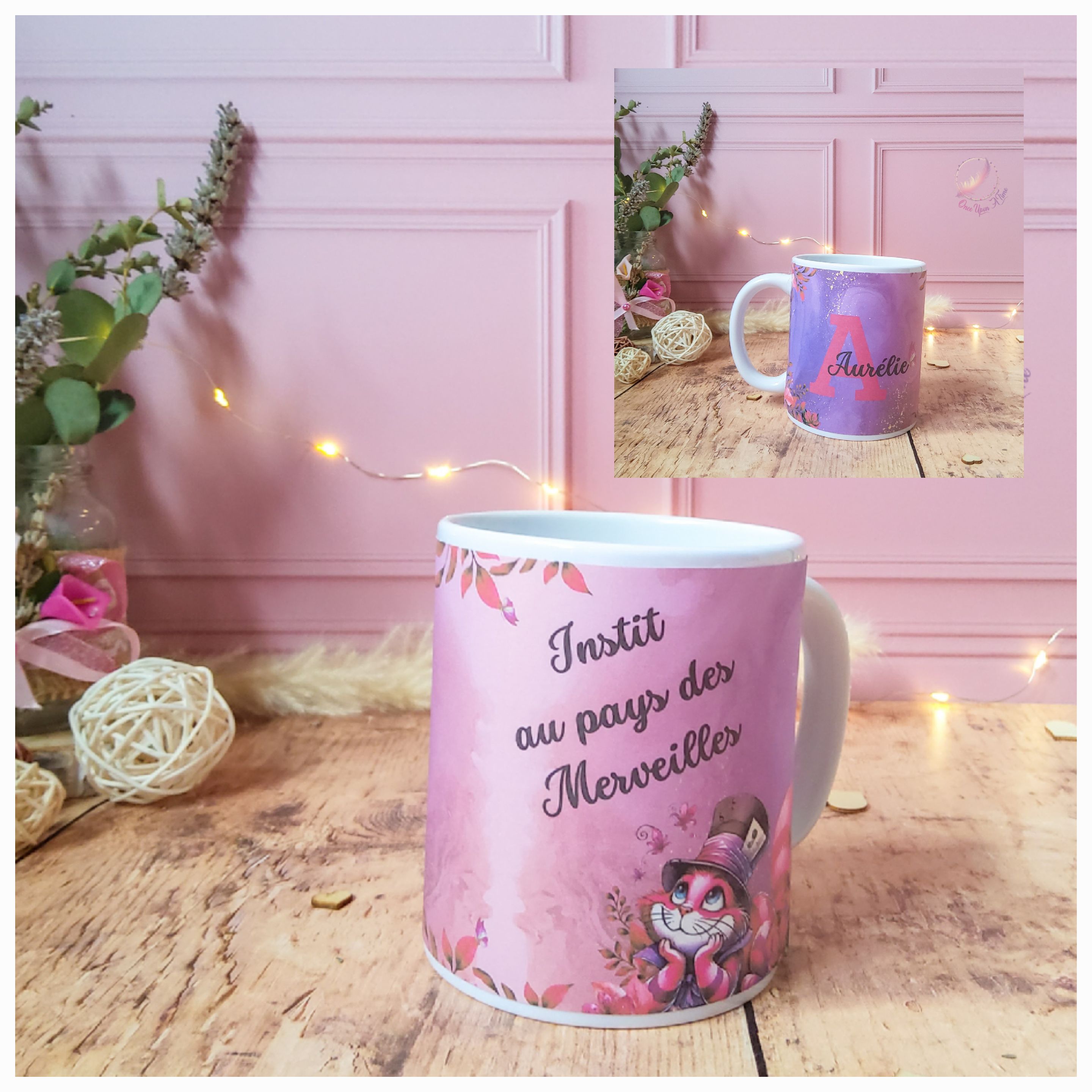 🎁🎀 Coffret cadeau : 1 tasse, 1 bic, 1 badge, 1 to do list - Instit, maîtresse, maître, puéricultrice au pays des Merveilles 🎀🎁