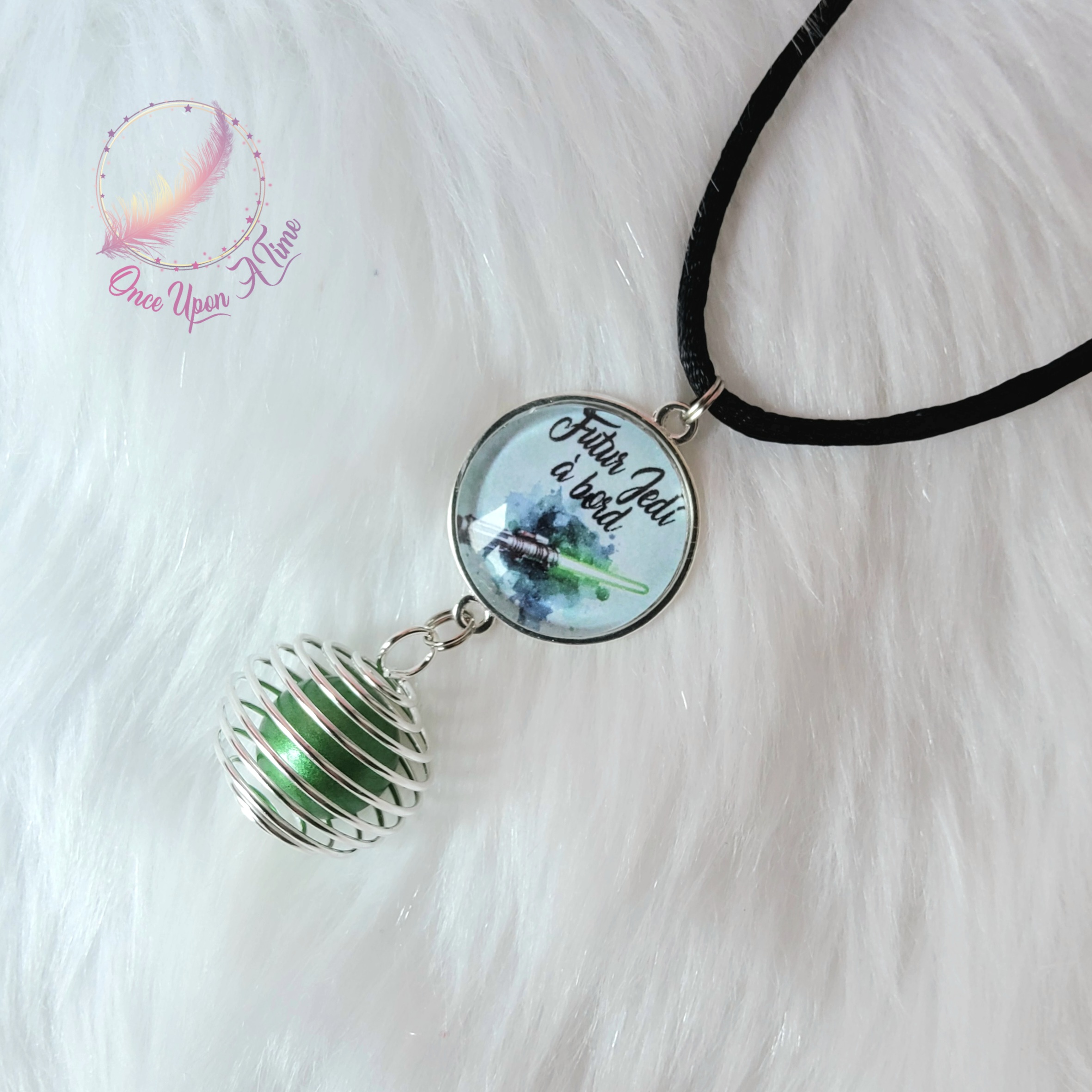 🤰Collier Bola de grossesse - Star Wars - "Futur Jedi à bord" ✨