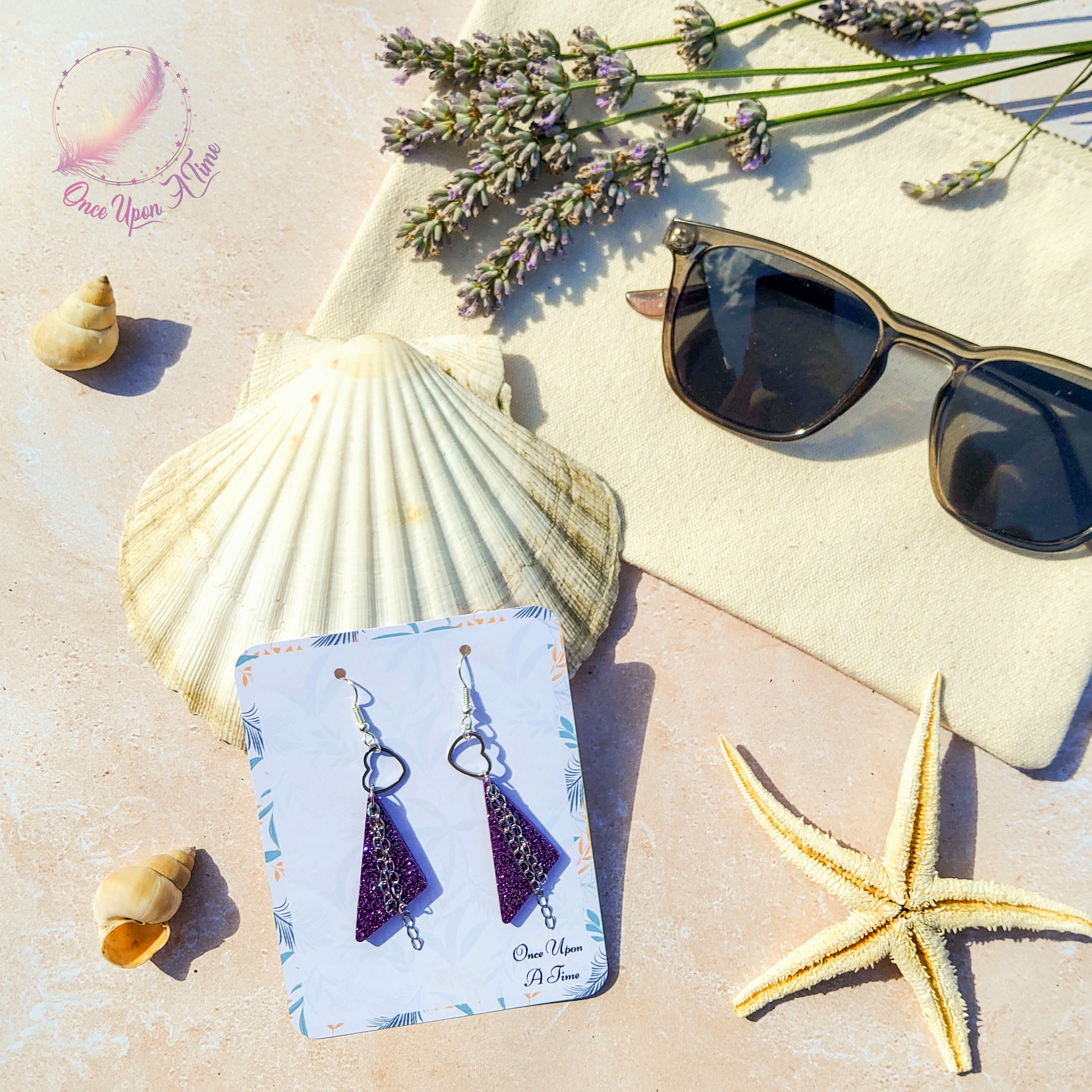 🦩🍋‍🟩 Boucles d'oreilles - Collection "Coup de soleil" - Mauve ou rose 🍋‍🟩🦩