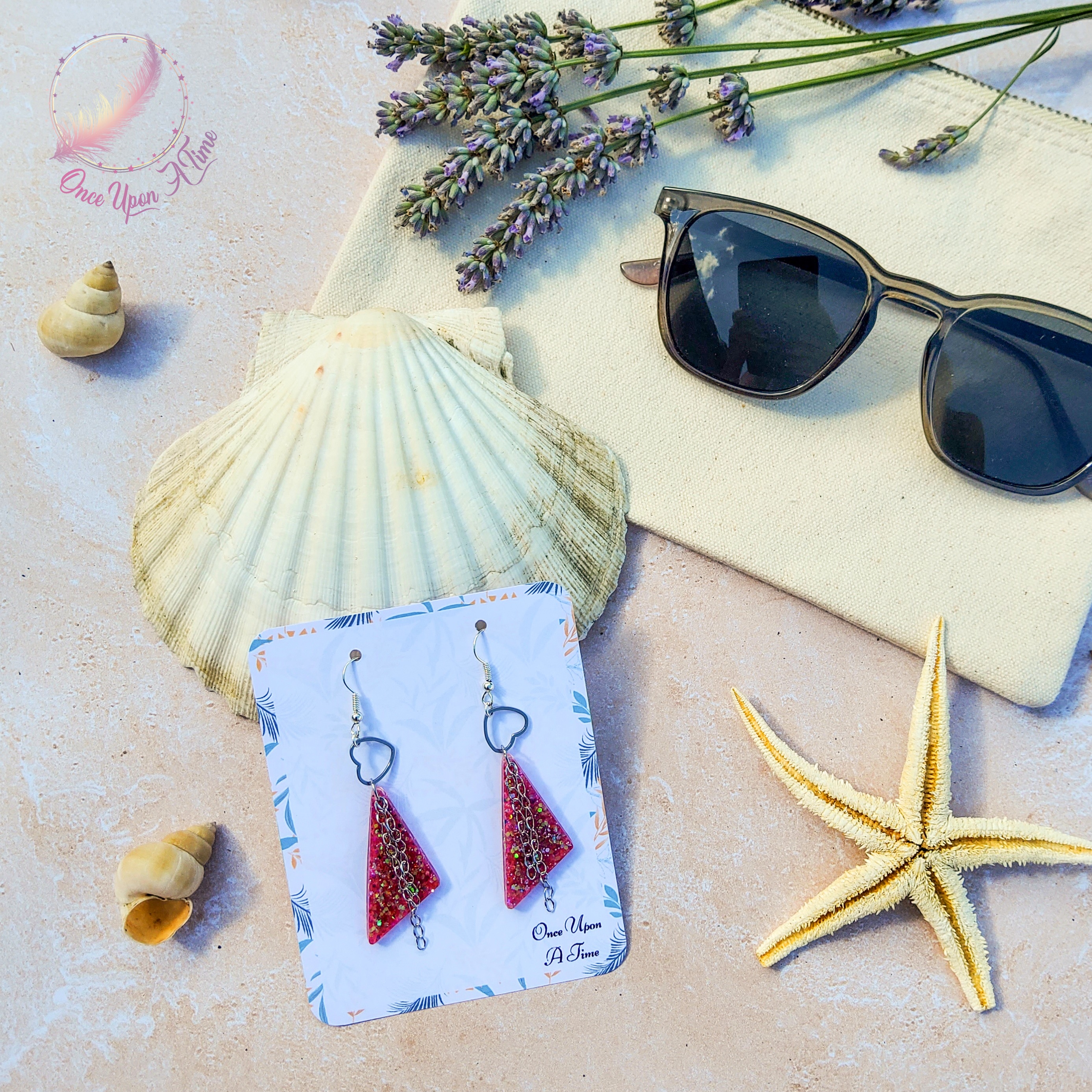 🦩🍋‍🟩 Boucles d'oreilles - Collection "Coup de soleil" - Mauve ou rose 🍋‍🟩🦩
