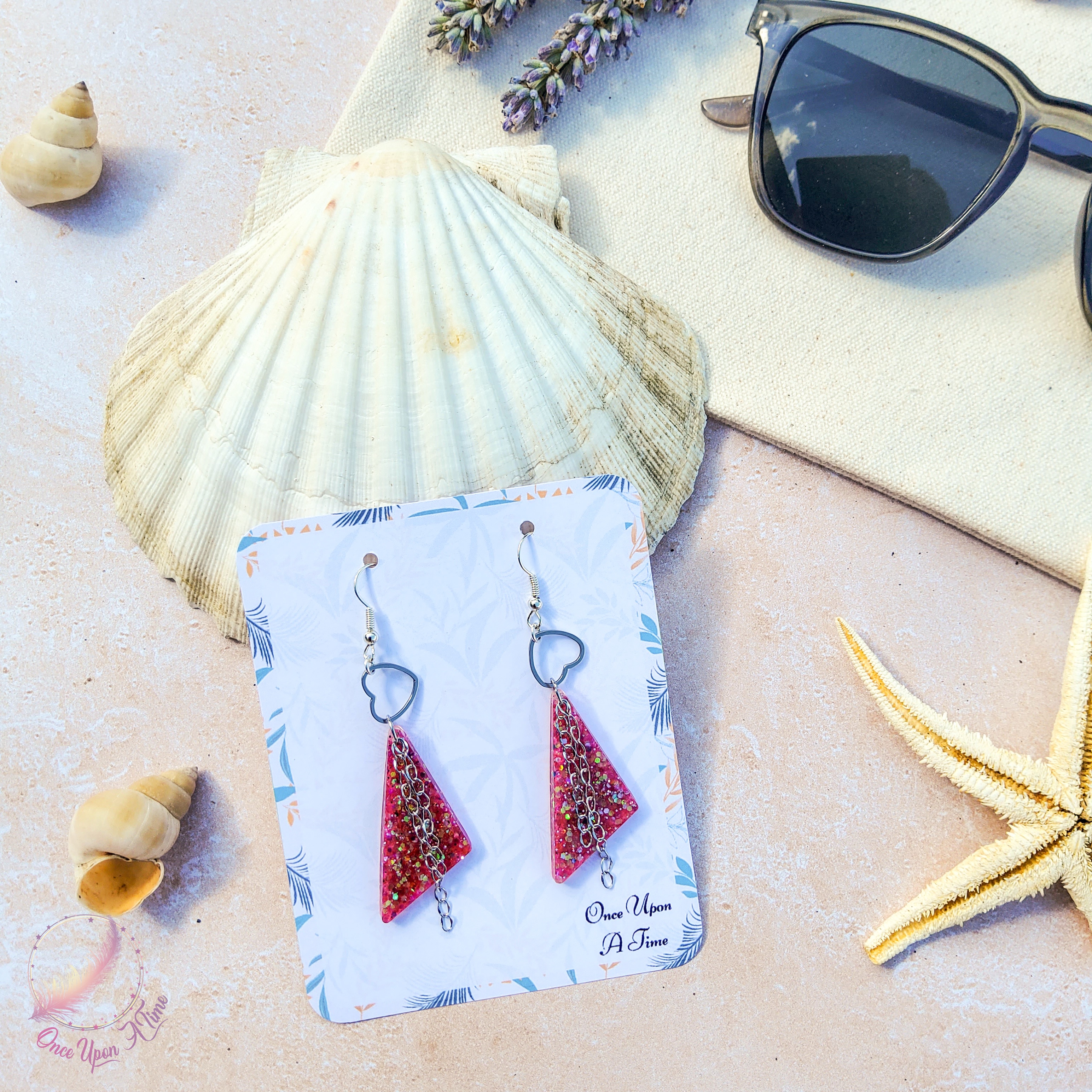 🦩🍋‍🟩 Boucles d'oreilles - Collection "Coup de soleil" - Mauve ou rose 🍋‍🟩🦩