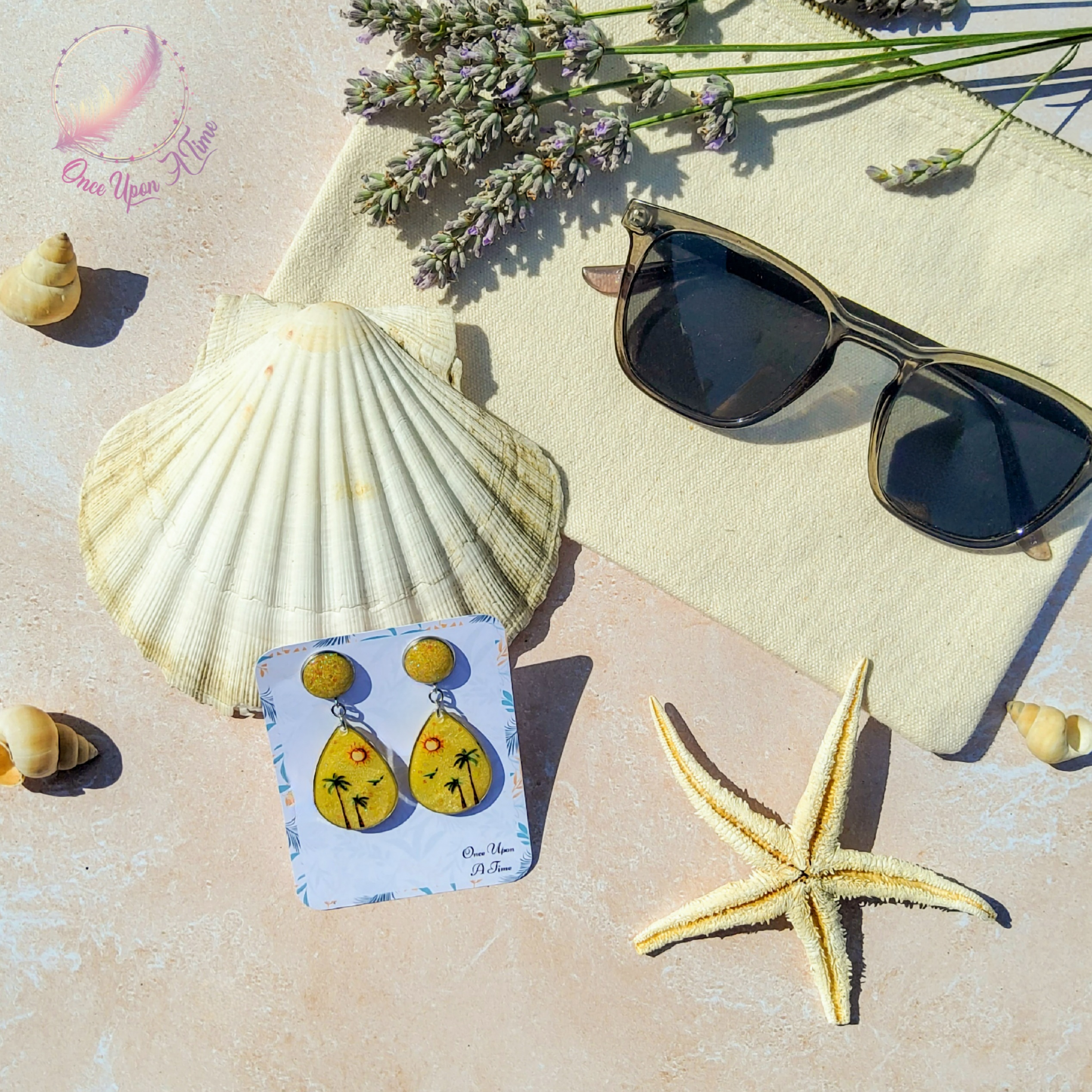 🦩🍋‍🟩 Boucles d'oreilles - Collection "Coup de soleil" 🍋‍🟩🦩