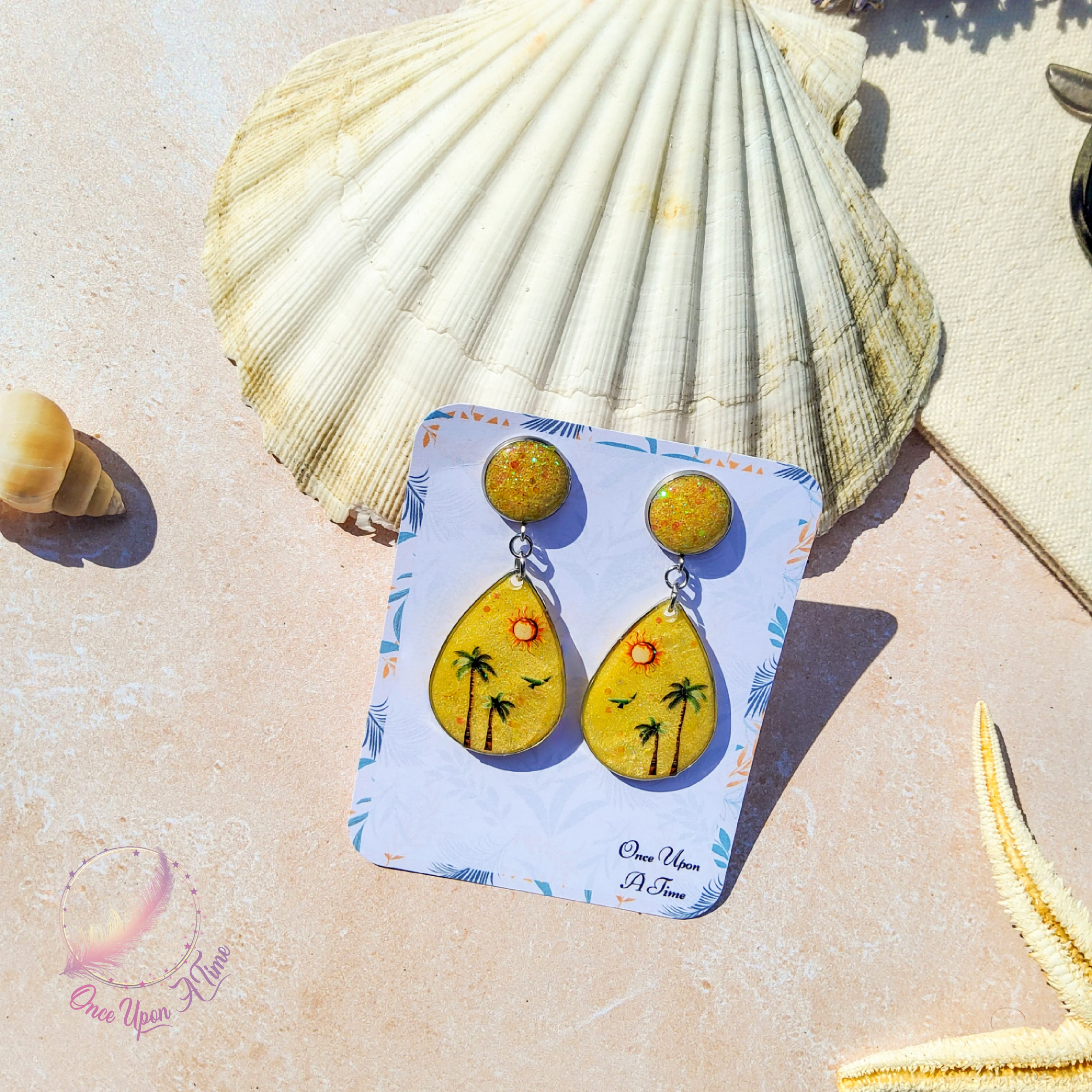 🦩🍋‍🟩 Boucles d'oreilles - Collection "Coup de soleil" 🍋‍🟩🦩