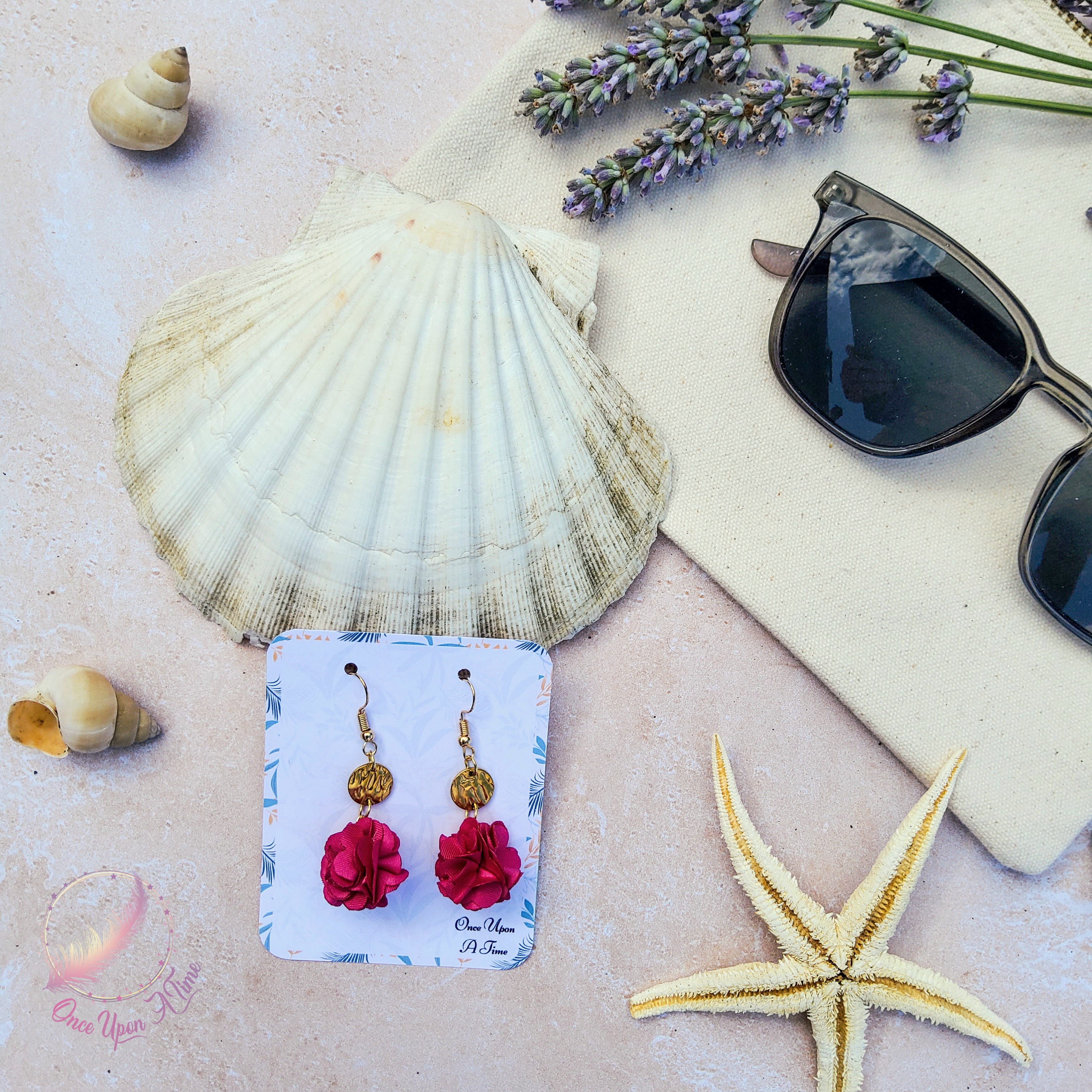 🦩🍋‍🟩 Boucles d'oreilles - Collection "Coup de soleil" - Rose clair ou fuchsia 🍋‍🟩🦩