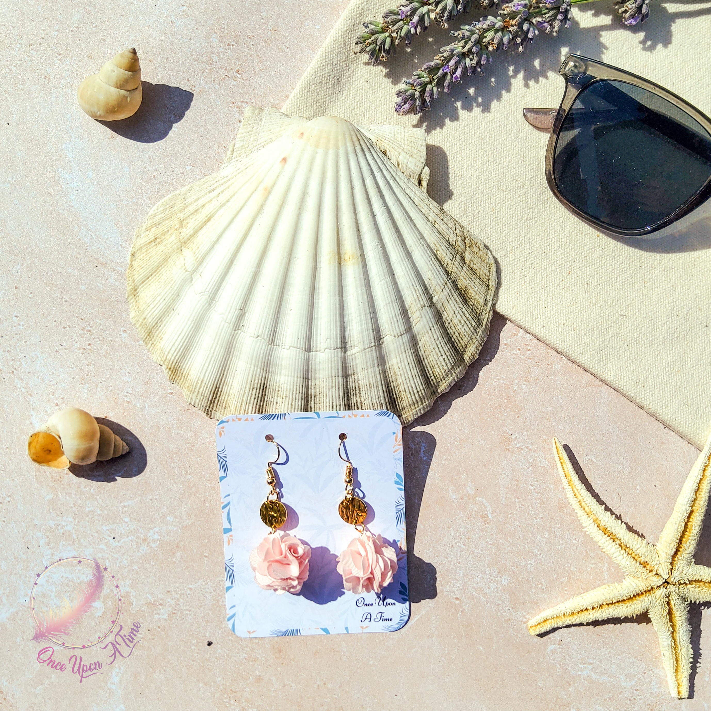 🦩🍋‍🟩 Boucles d'oreilles - Collection "Coup de soleil" - Rose clair ou fuchsia 🍋‍🟩🦩