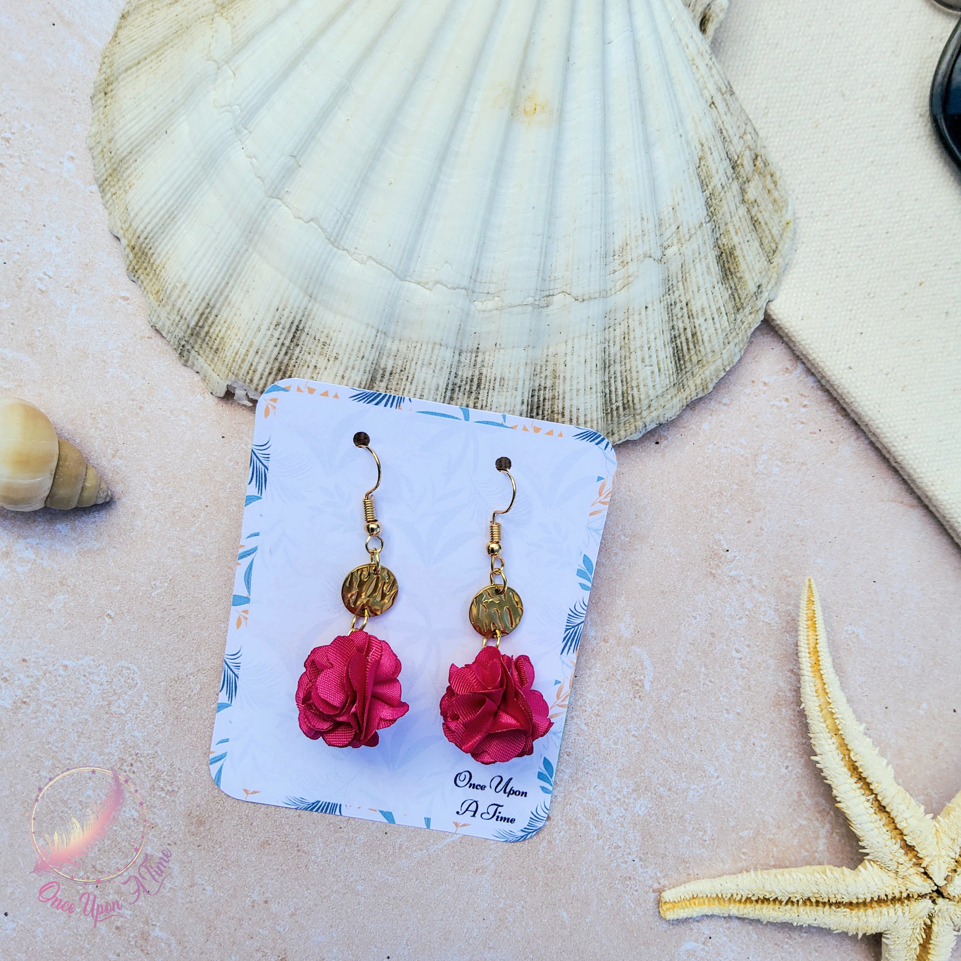 🦩🍋‍🟩 Boucles d'oreilles - Collection "Coup de soleil" - Rose clair ou fuchsia 🍋‍🟩🦩