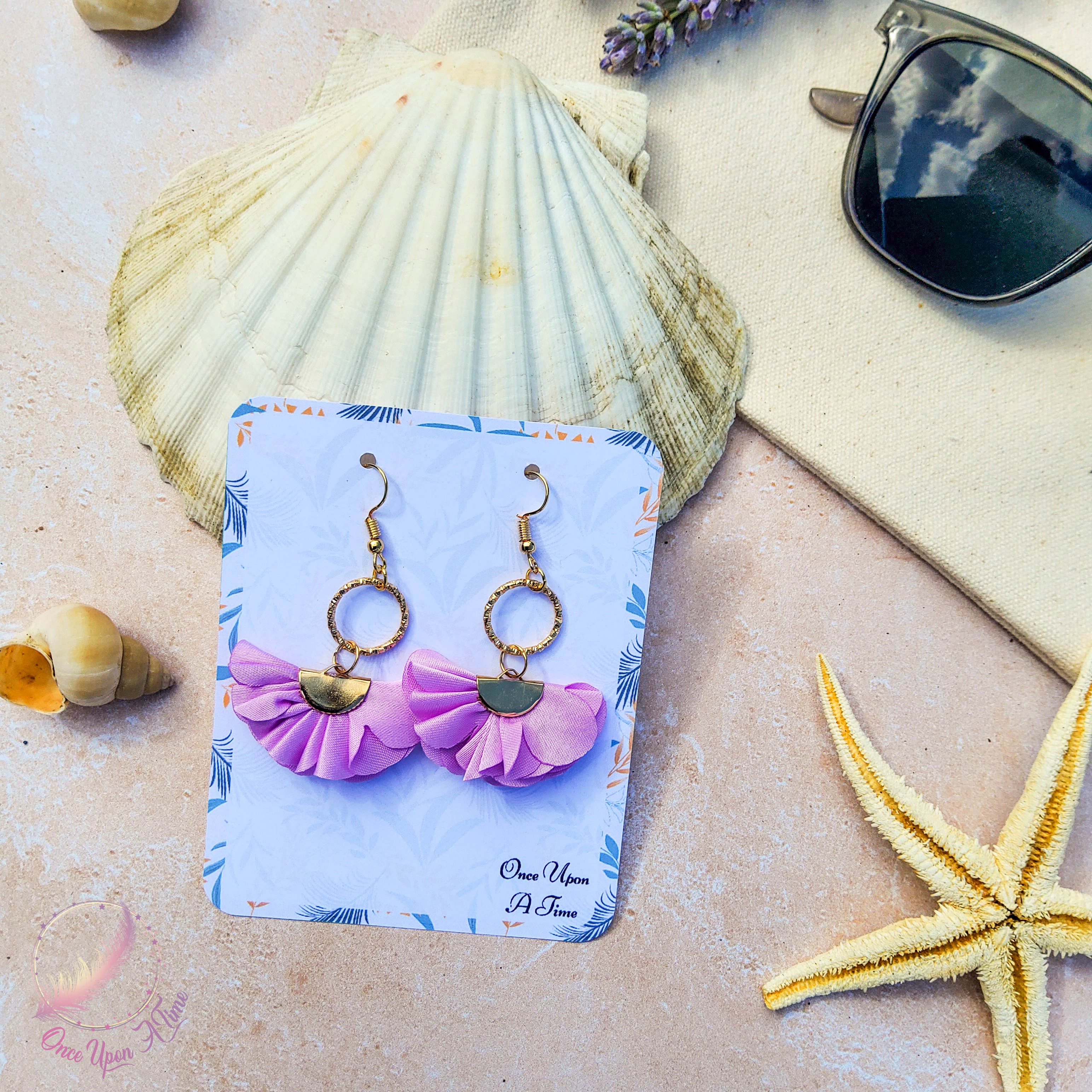 🦩🍋‍🟩 Boucles d'oreilles - Collection "Coup de soleil" - Lilas ou turquoise 🍋‍🟩🦩