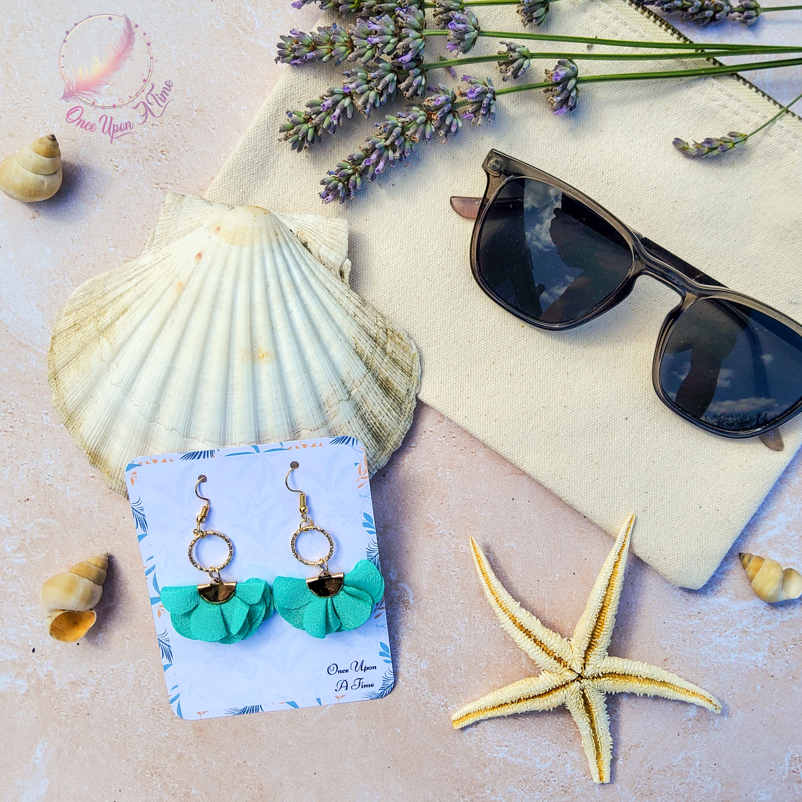 🦩🍋‍🟩 Boucles d'oreilles - Collection "Coup de soleil" - Lilas ou turquoise 🍋‍🟩🦩