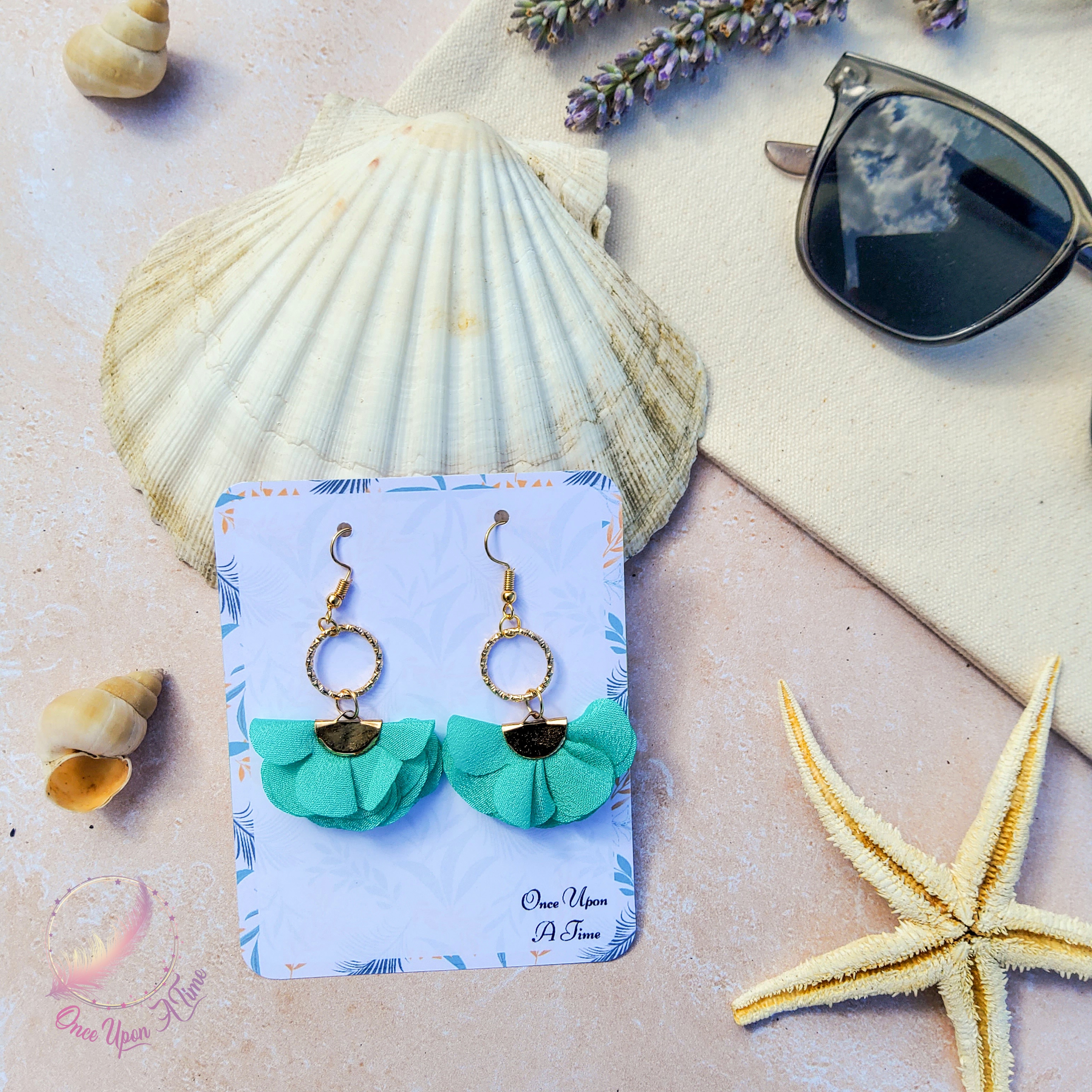 🦩🍋‍🟩 Boucles d'oreilles - Collection "Coup de soleil" - Lilas ou turquoise 🍋‍🟩🦩