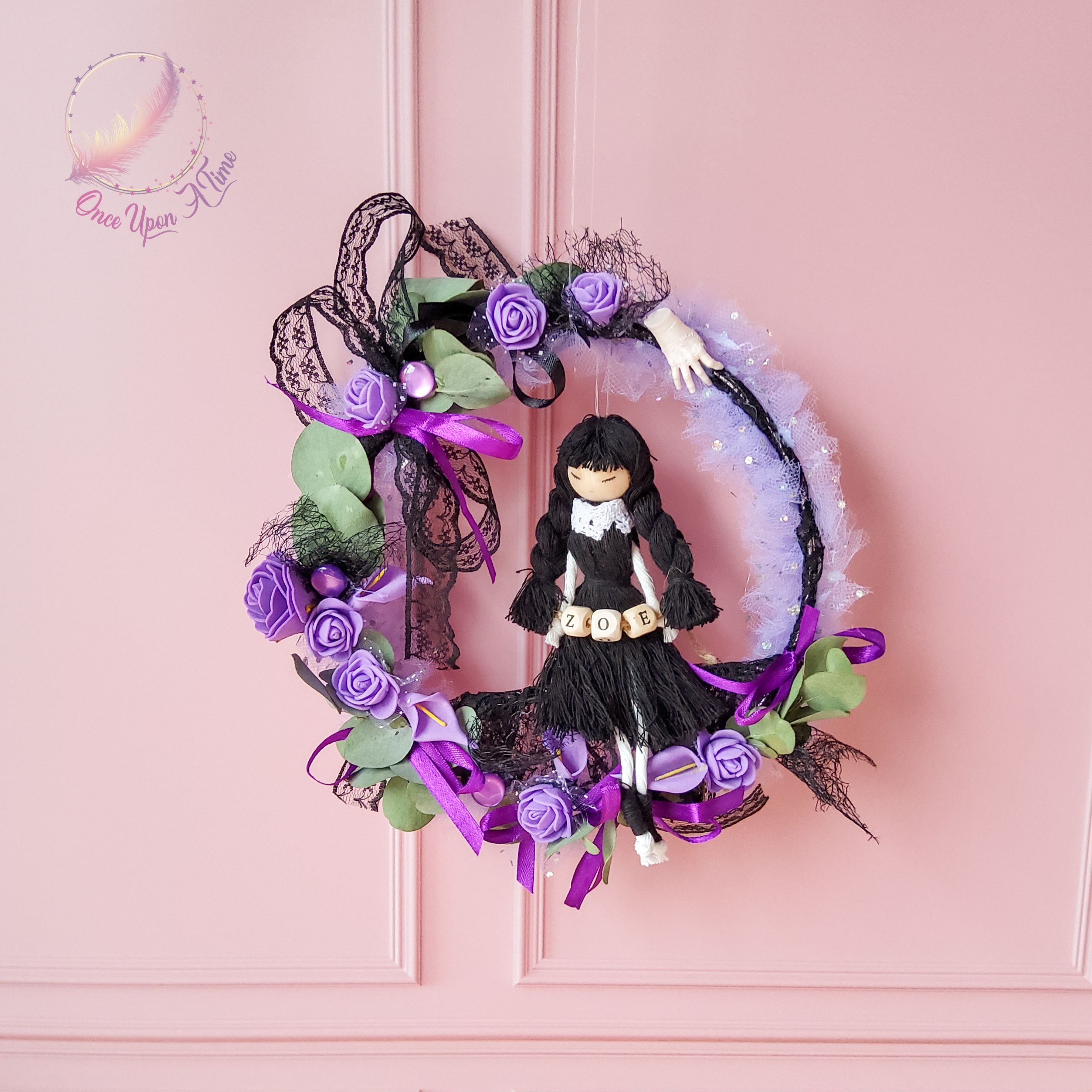 🌿🌸 Décoration boho personnalisée - Mercredi Addams🌸🌿