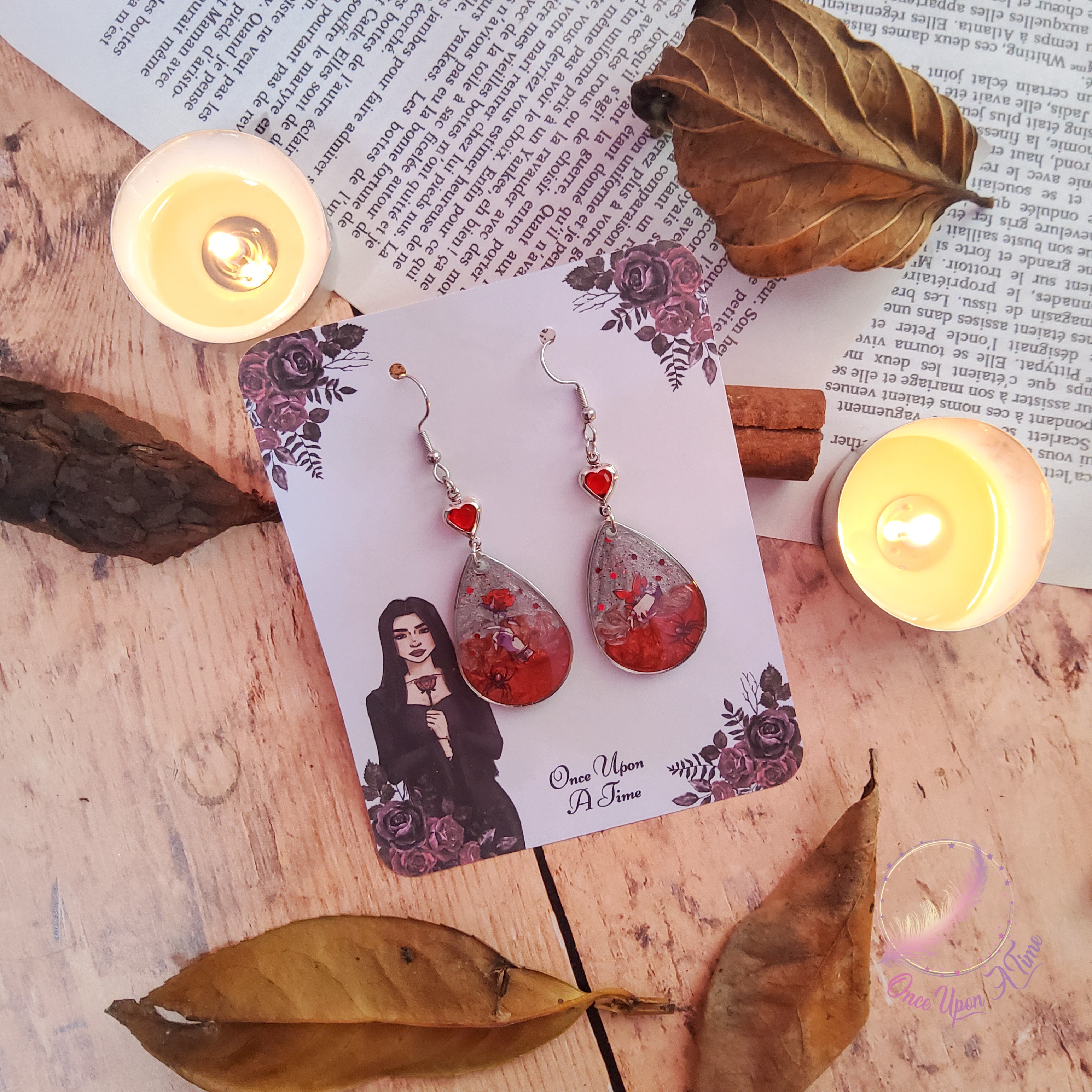🕸🌹 Boucles d'oreilles - Collection "Mercredi Addams" 🌹🕸