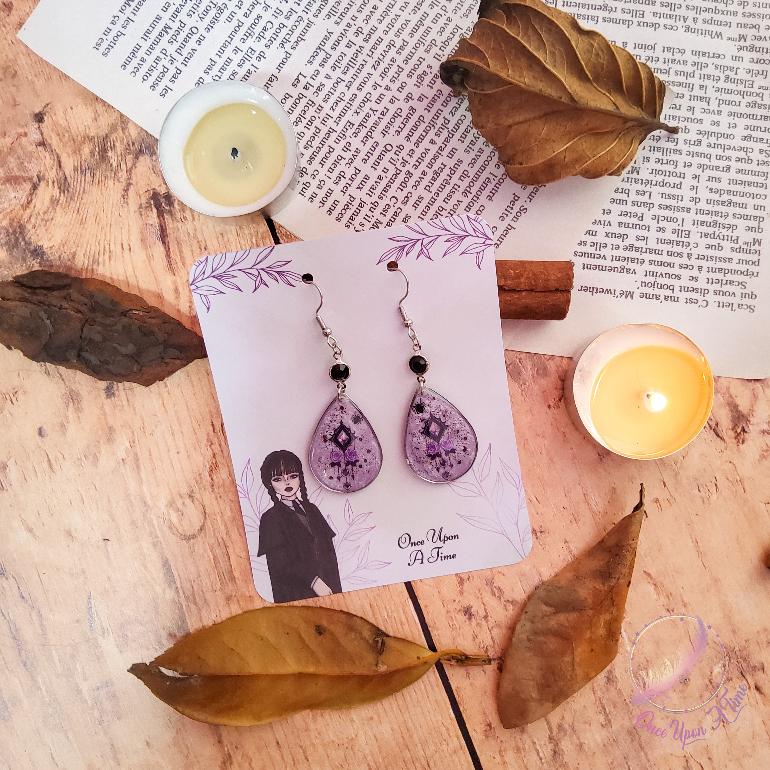 🕸🕷 Boucles d'oreilles - Collection "Mercredi Addams" 🕷🕸