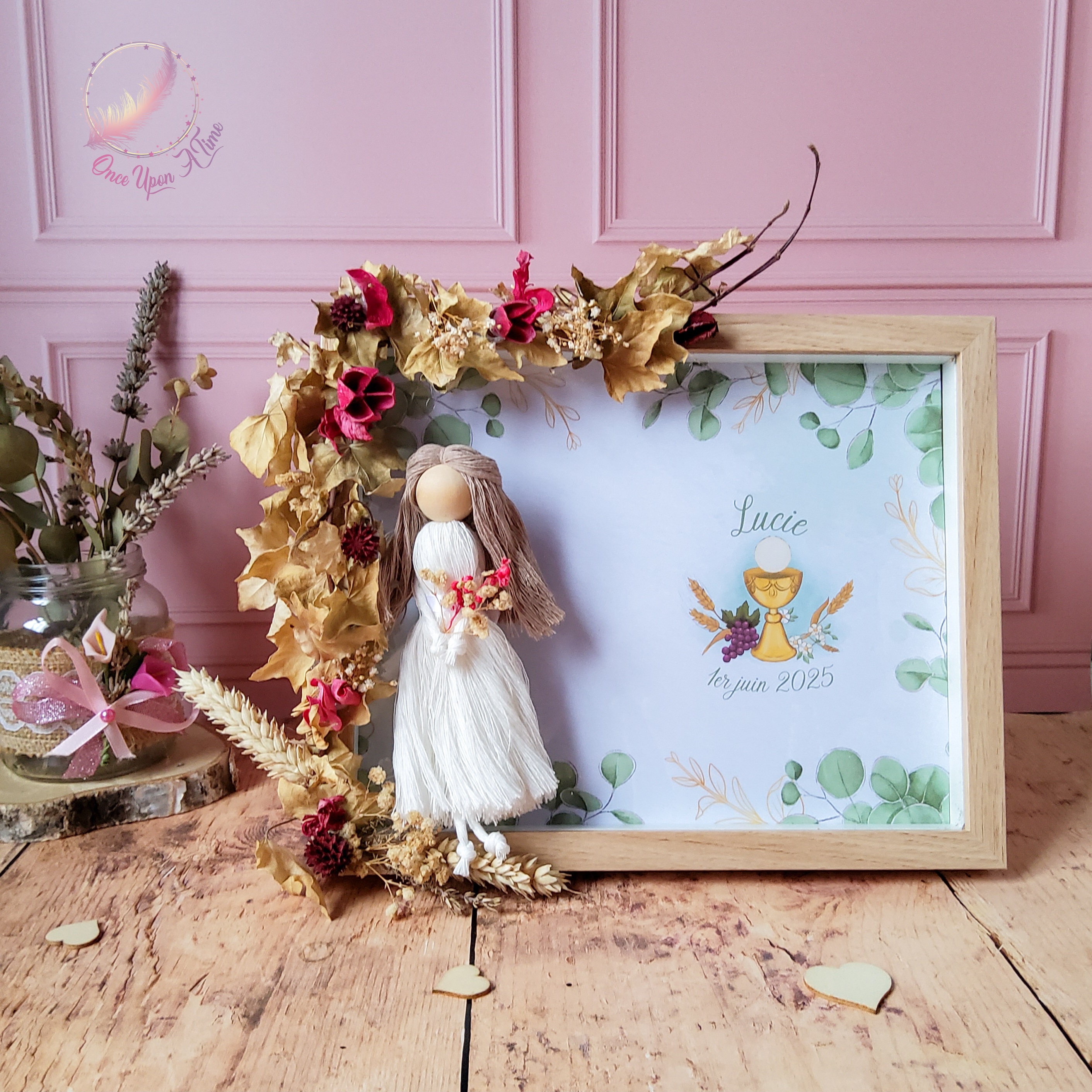 🌿🌸 Cadre boho personnalisé - Spécial communion🌸🌿