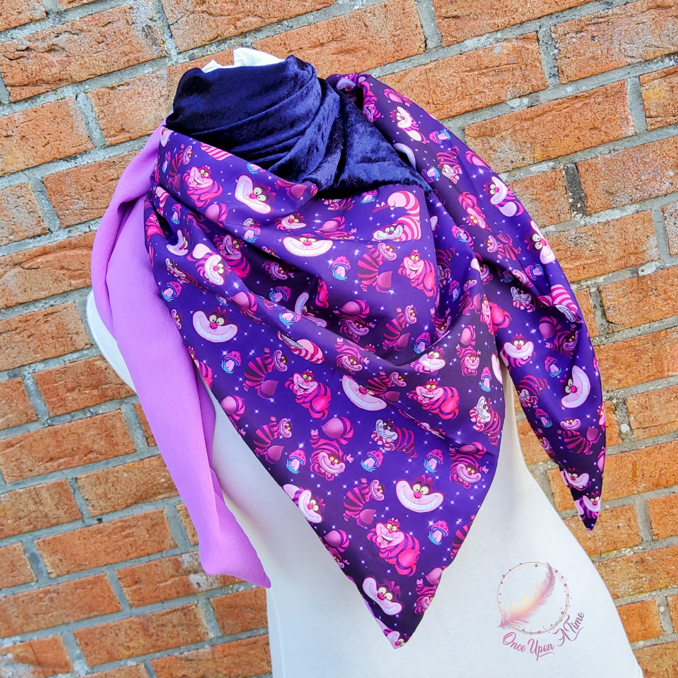 ❄️🍂 Foulard / Chèche femme et adolescent - Chat du Cheshire 🍂❄️