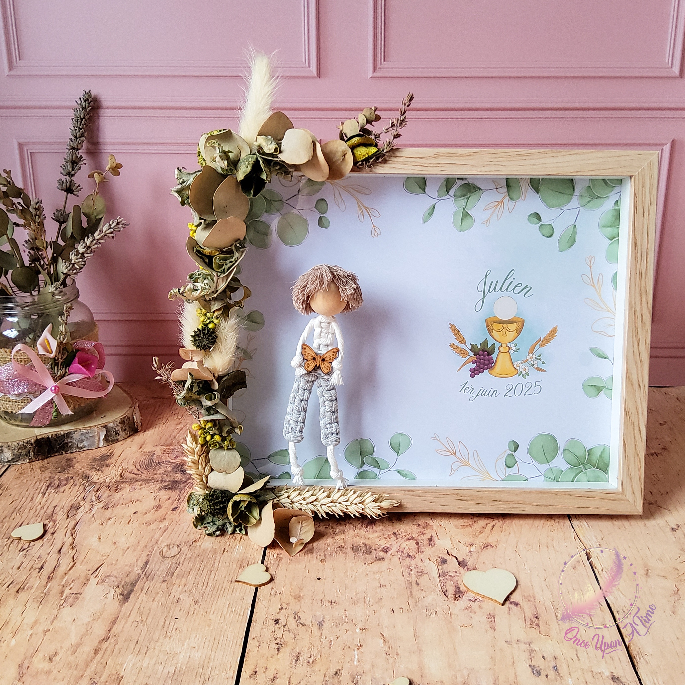 🌿🌸 Cadre boho personnalisé - Spécial communion🌸🌿