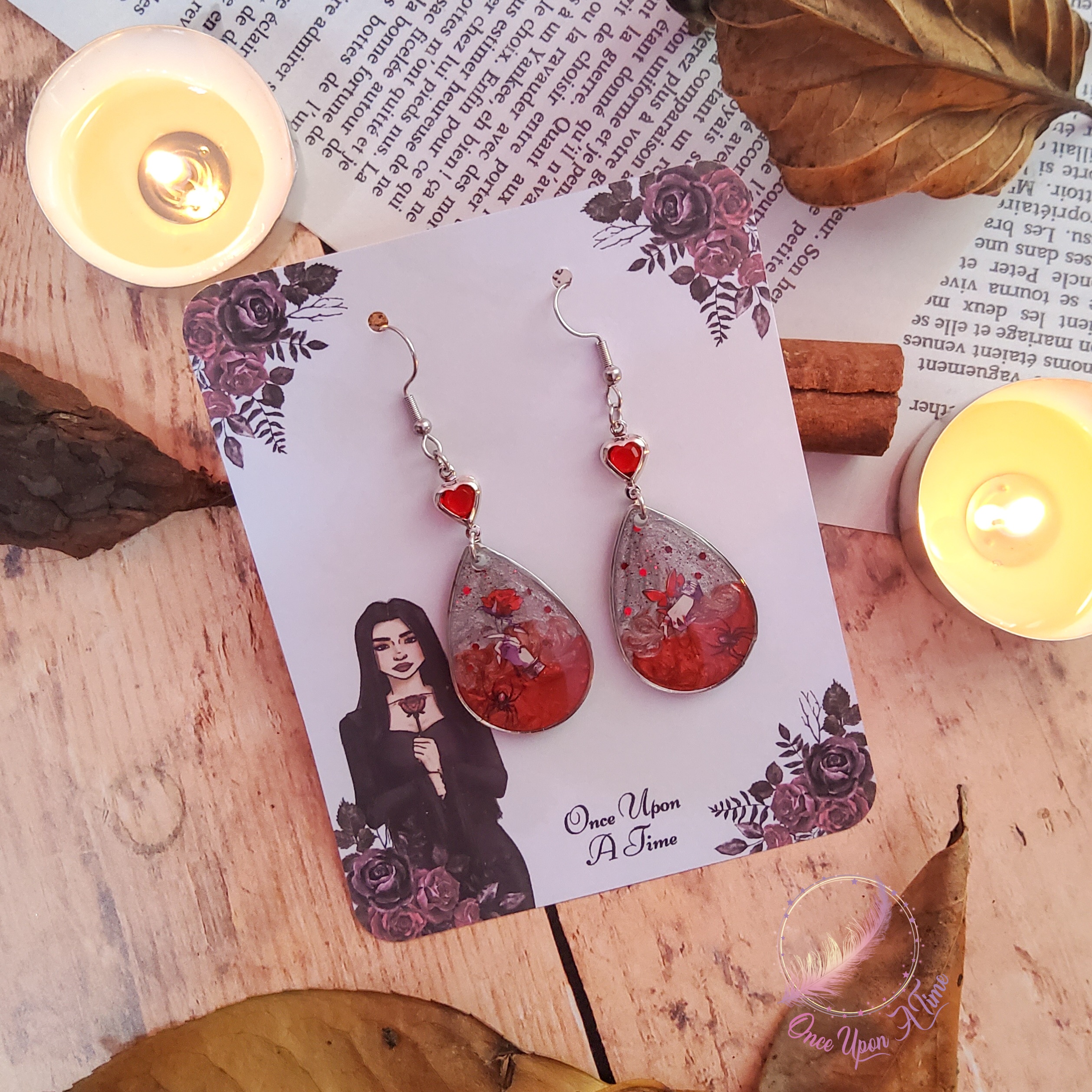 🕸🌹 Boucles d'oreilles - Collection "Mercredi Addams" 🌹🕸
