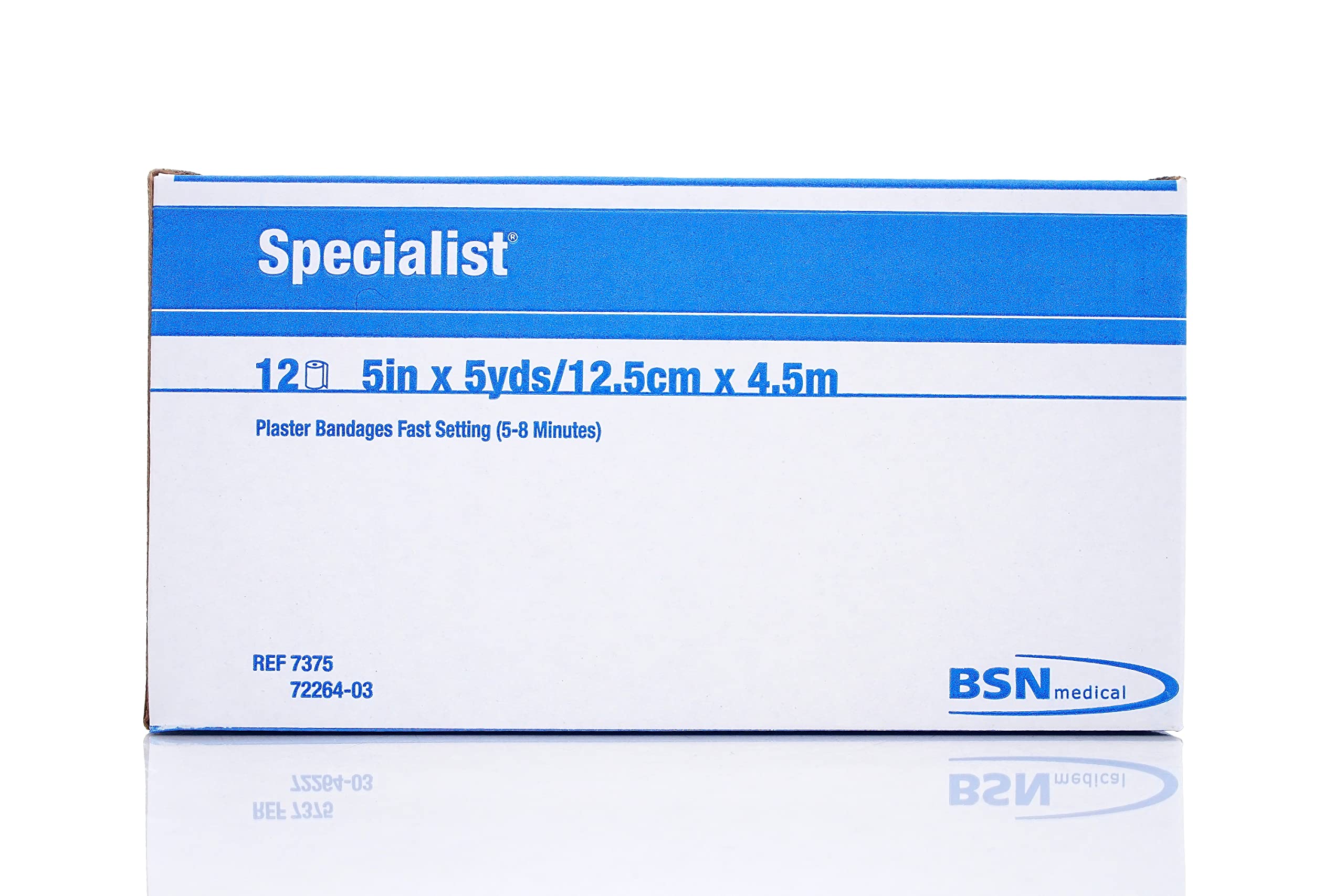 BSN Medical Specialist Plaster of Paris Bandages, 5" x 5 yds Size, 5-8 Minutes Fast Setting Each Box (12) Plaster Bandages 