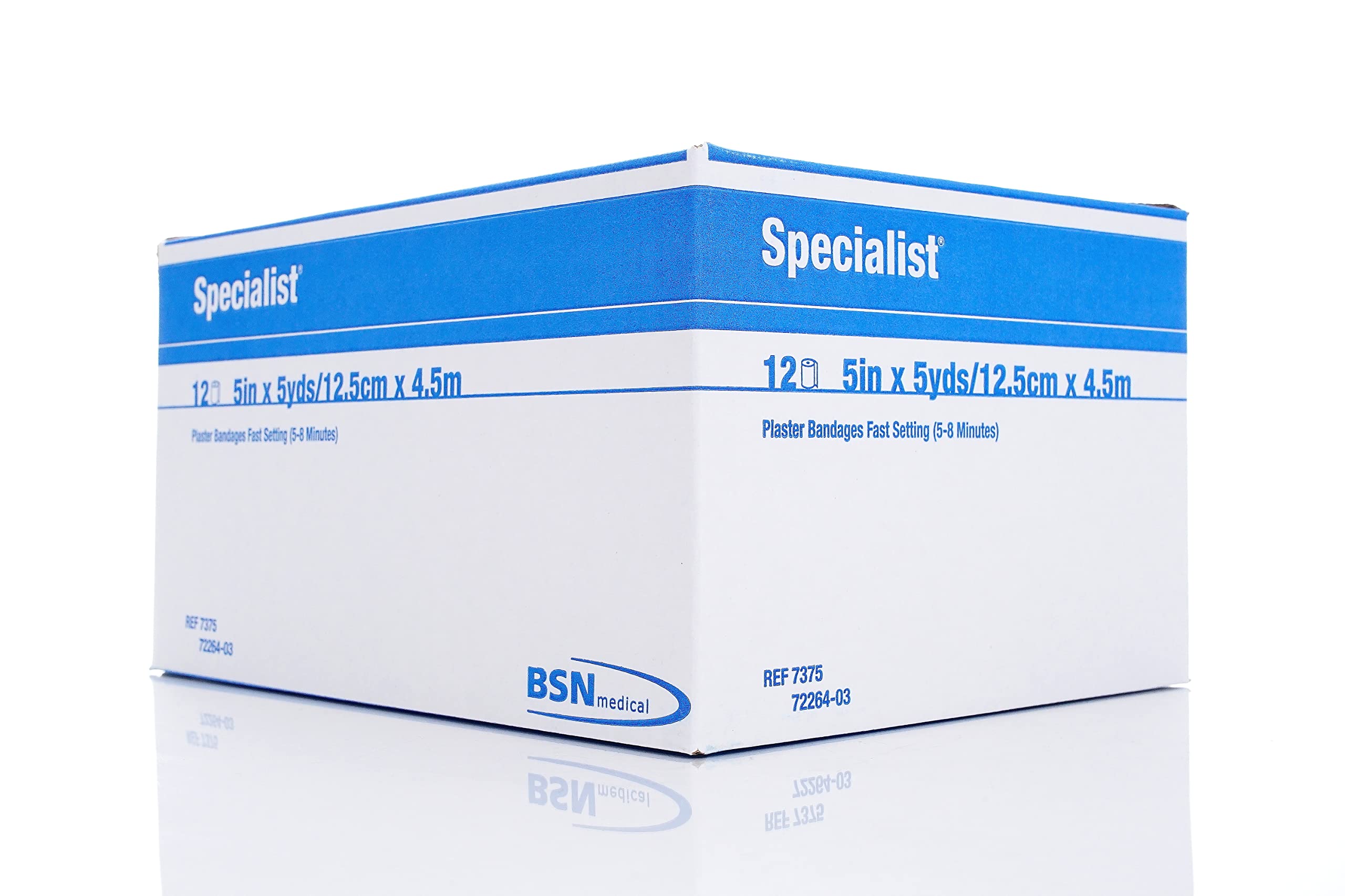 BSN Medical Specialist Plaster of Paris Bandages, 5" x 5 yds Size, 5-8 Minutes Fast Setting Each Box (12) Plaster Bandages 