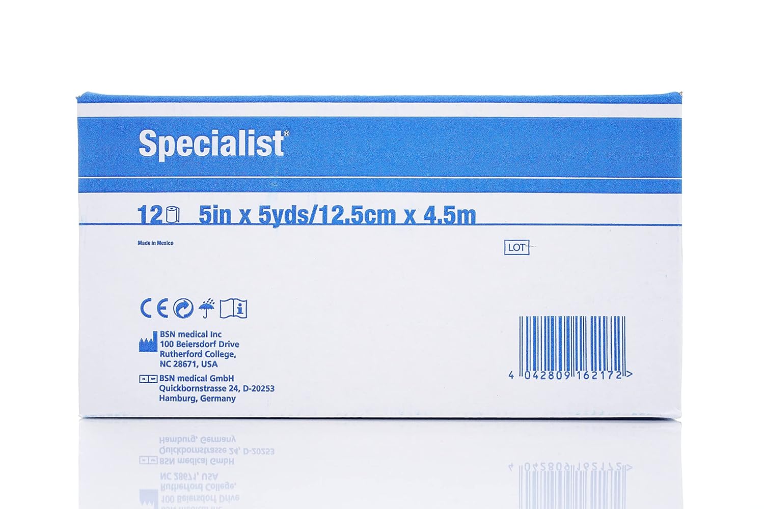 BSN Medical Specialist Plaster of Paris Bandages, 5" x 5 yds Size, 5-8 Minutes Fast Setting Each Box (12) Plaster Bandages 